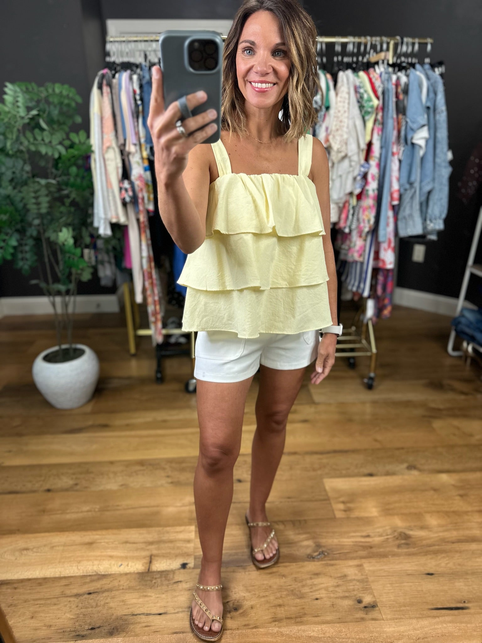 This Side Of Summer Ruffle Top-Sleeveless-Vine & Love-Anna Kaytes Boutique, Women's Fashion Boutique in Grinnell, Iowa