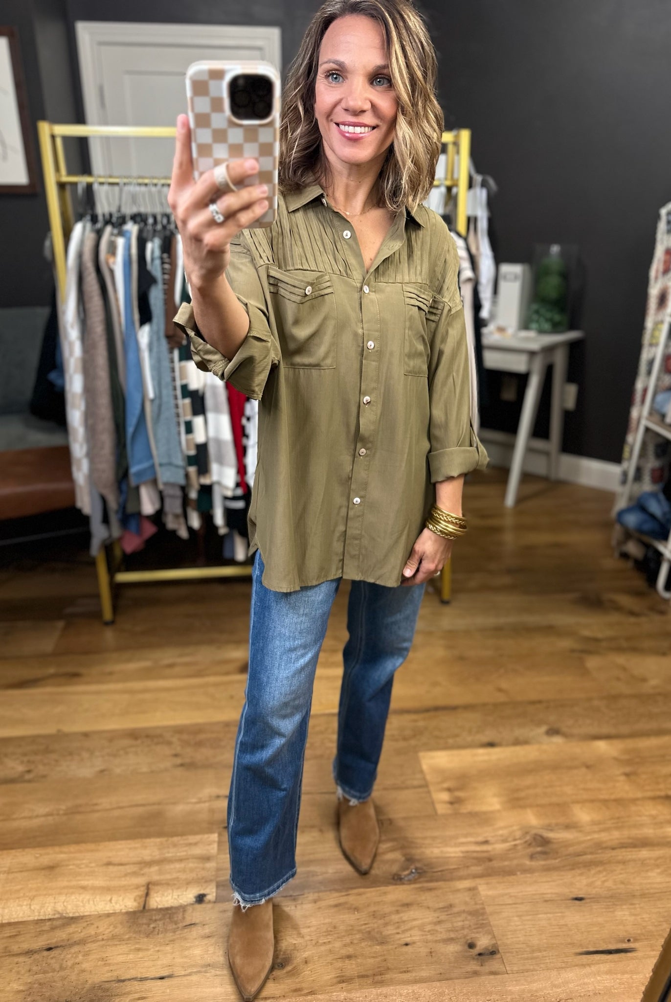 Just As Suddenly Button-Down Top - Multiple Options-Entro-Anna Kaytes Boutique, Women's Fashion Boutique in Grinnell, Iowa