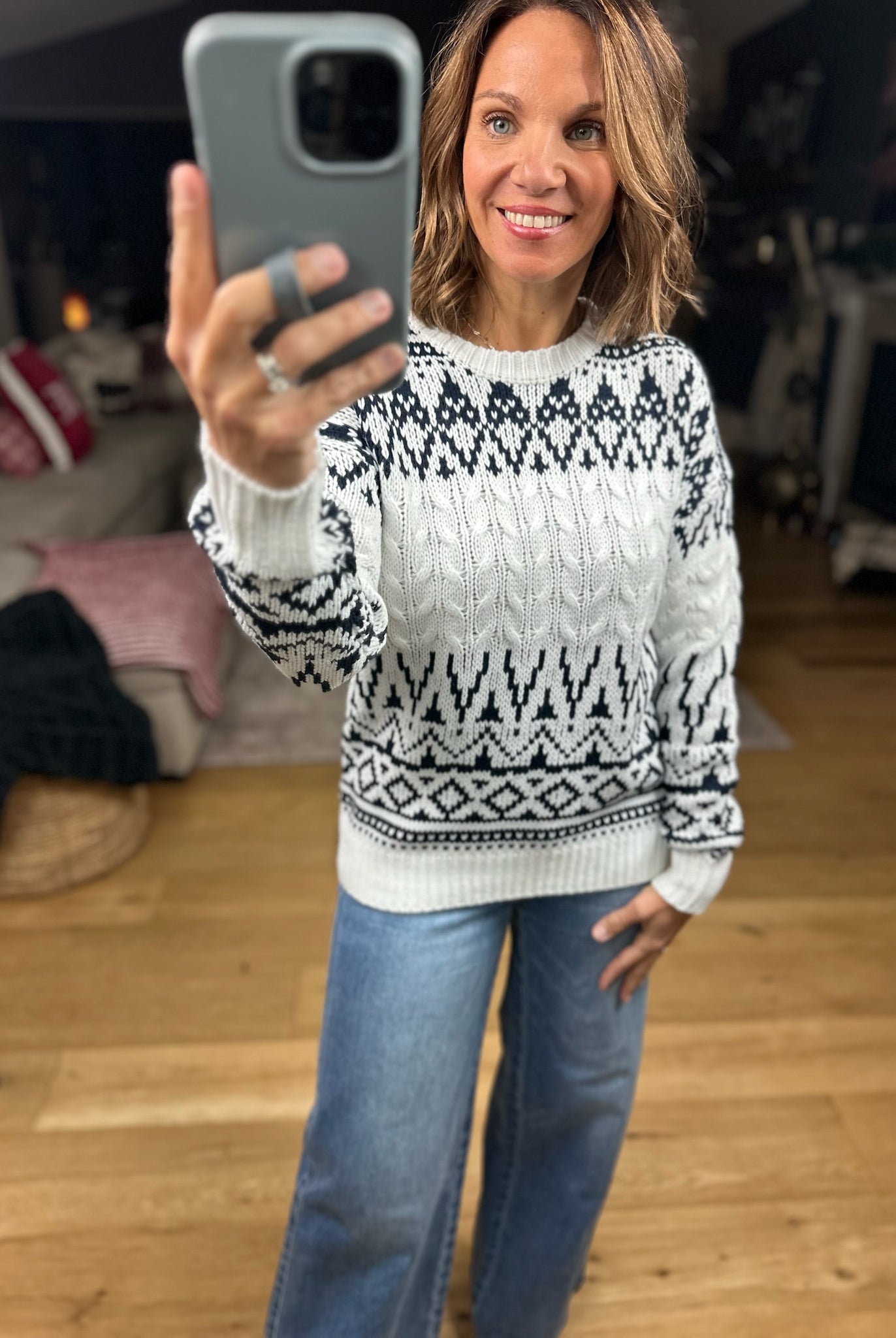 In My Time Fair Isle Sweater-Sweaters-Staccato-Anna Kaytes Boutique, Women's Fashion Boutique in Grinnell, Iowa