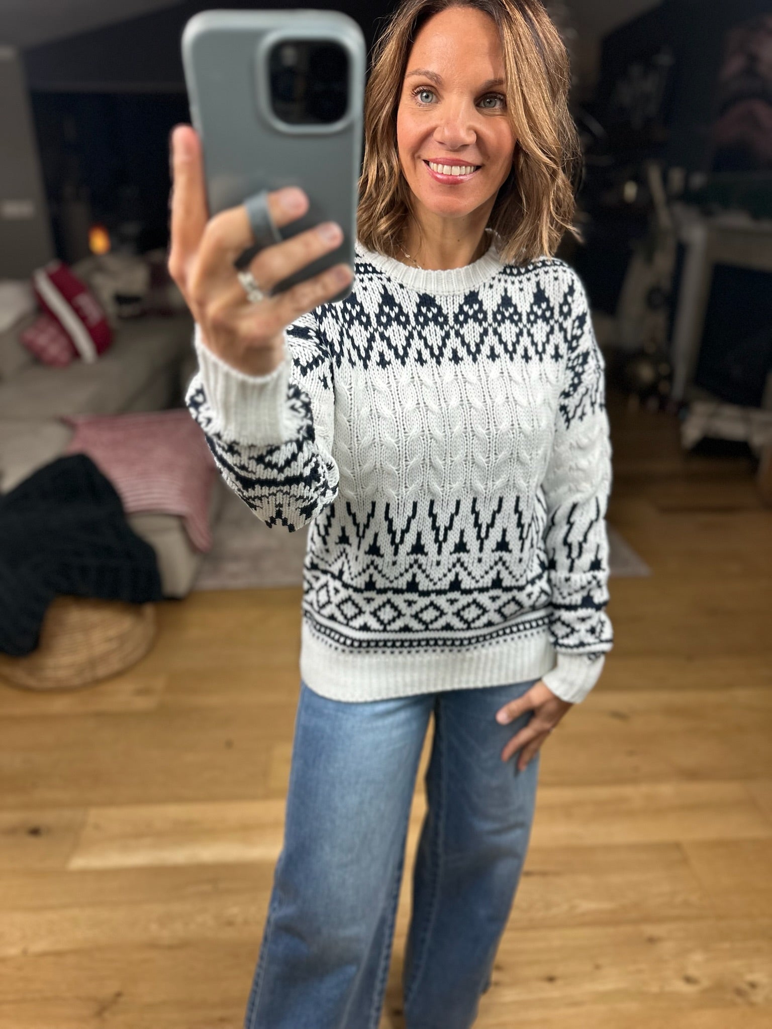 In My Time Fair Isle Sweater-Sweaters-Staccato-Anna Kaytes Boutique, Women's Fashion Boutique in Grinnell, Iowa