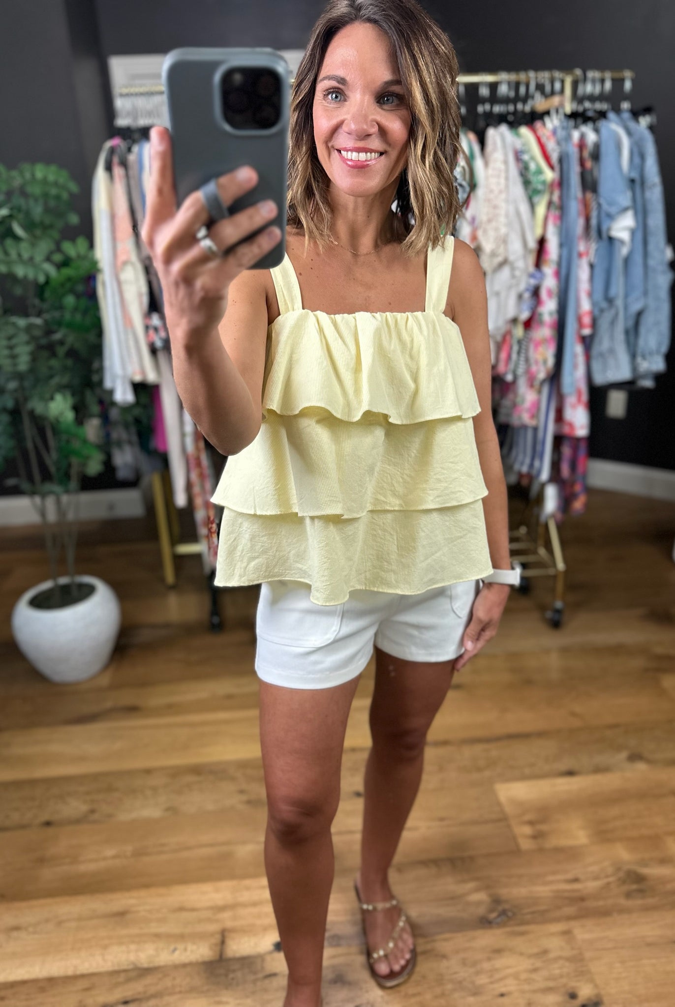 This Side Of Summer Ruffle Top-Sleeveless-Vine & Love-Anna Kaytes Boutique, Women's Fashion Boutique in Grinnell, Iowa