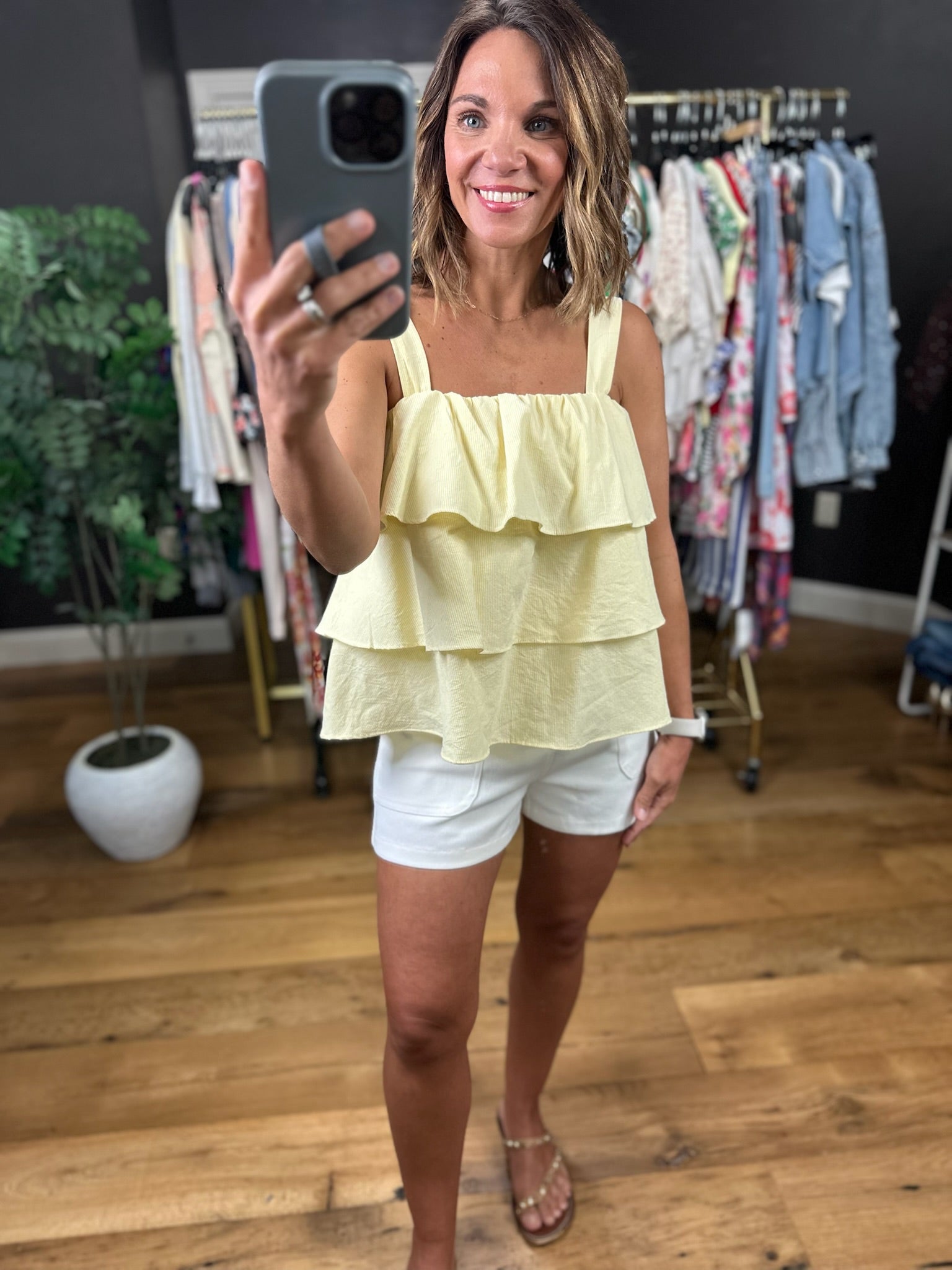 This Side Of Summer Ruffle Top-Sleeveless-Vine & Love-Anna Kaytes Boutique, Women's Fashion Boutique in Grinnell, Iowa