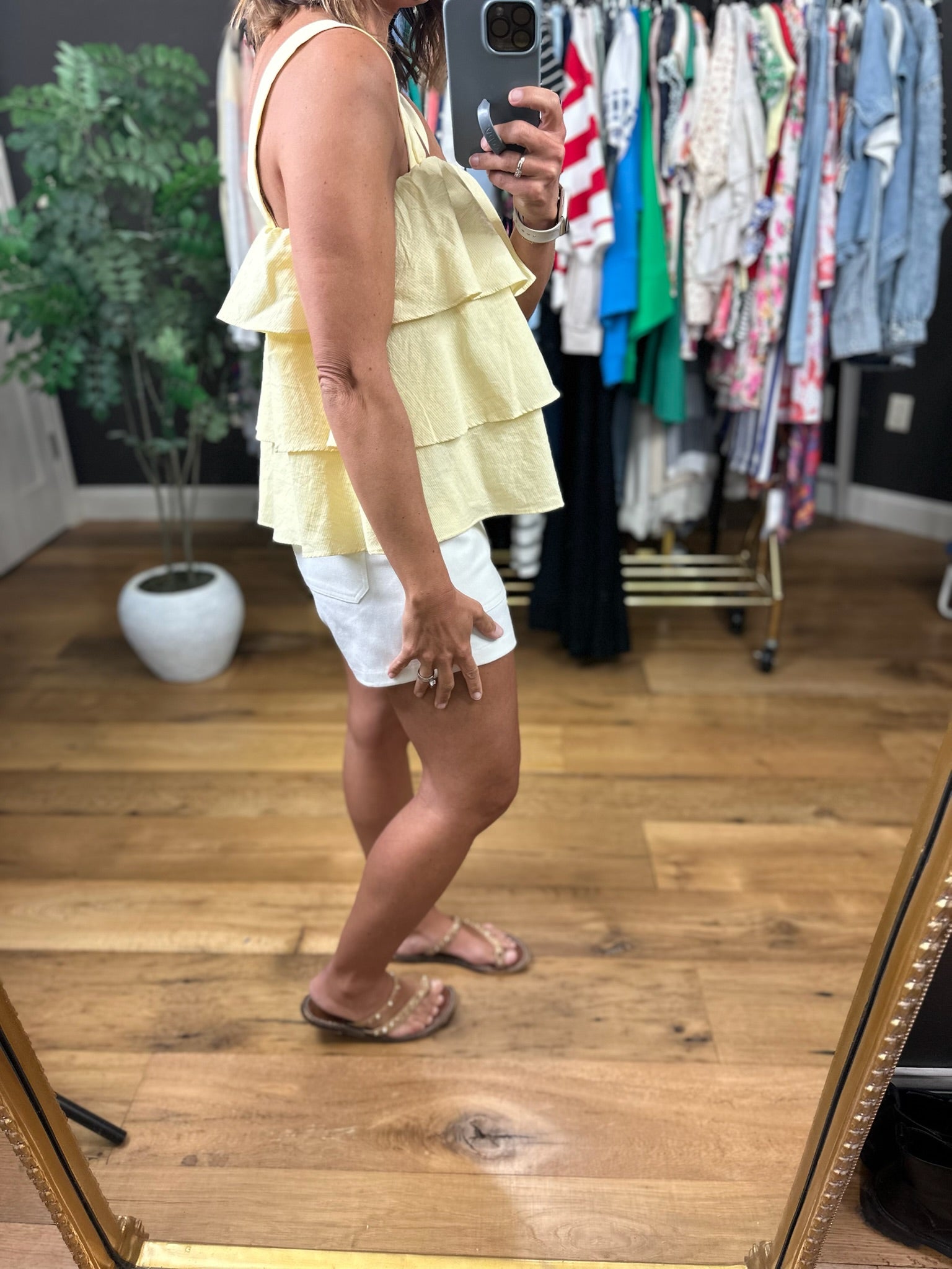 This Side Of Summer Ruffle Top-Sleeveless-Vine & Love-Anna Kaytes Boutique, Women's Fashion Boutique in Grinnell, Iowa