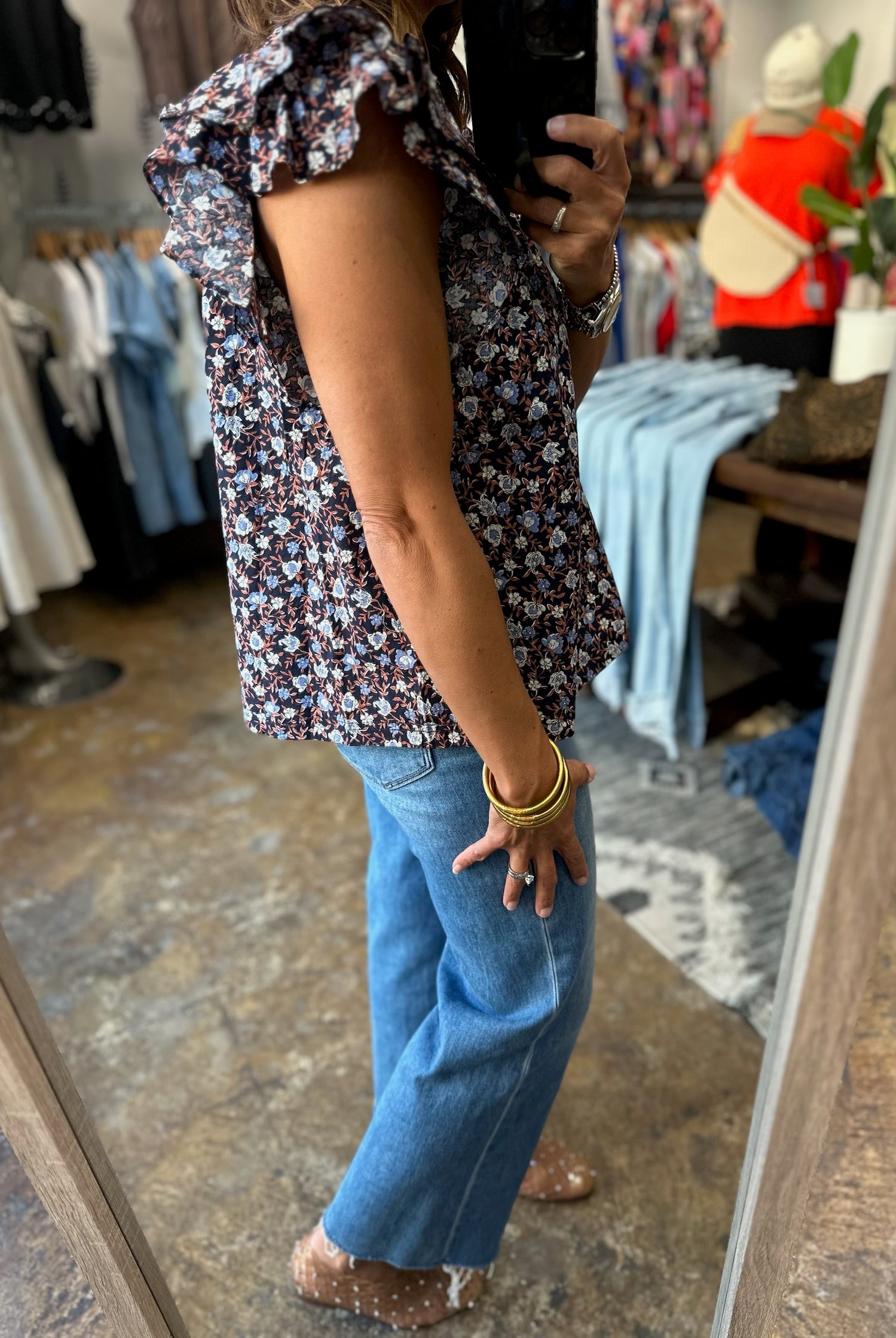 According To Plan Floral Top-Short Sleeves-ee:some-Anna Kaytes Boutique, Women's Fashion Boutique in Grinnell, Iowa