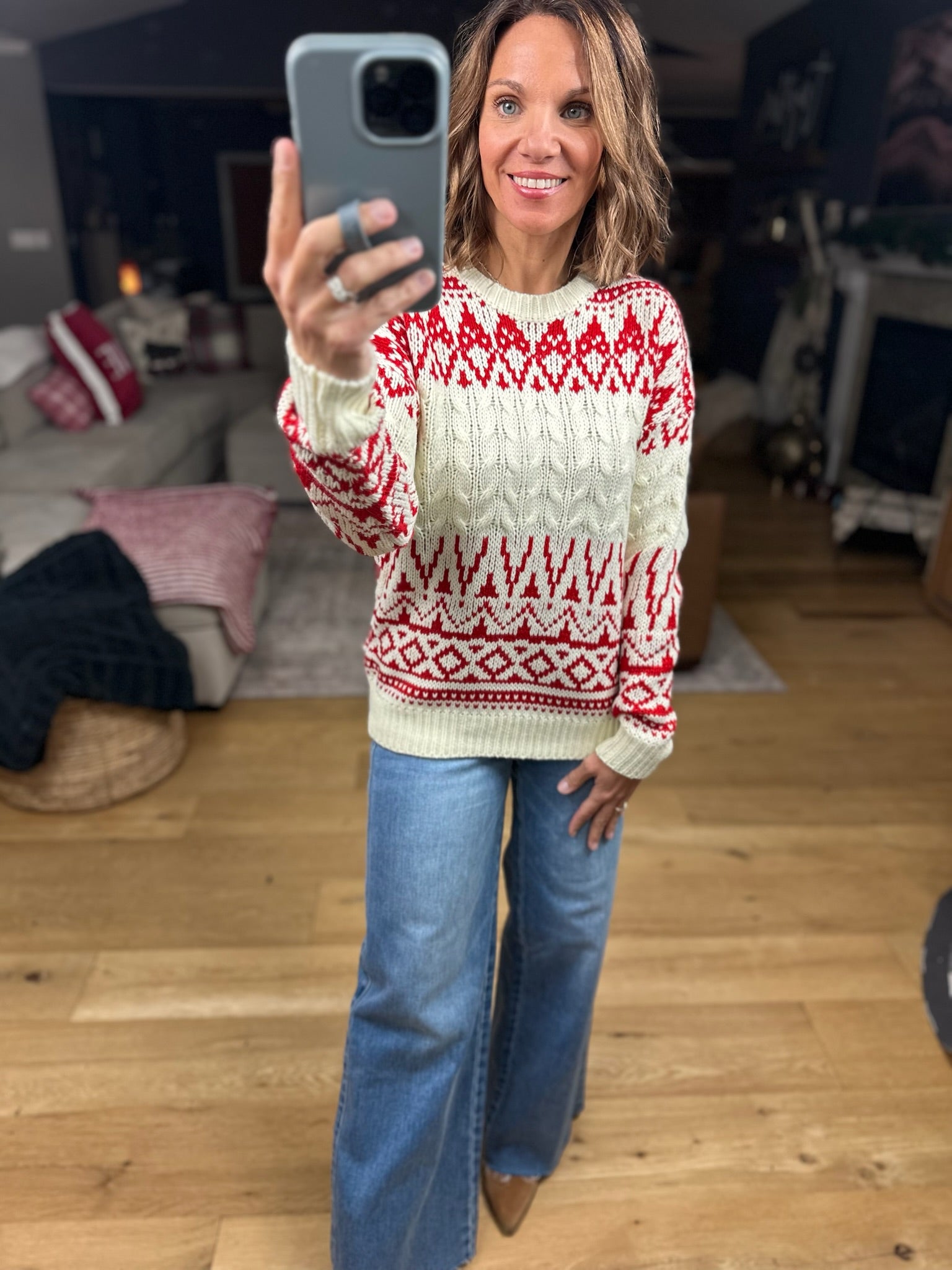 In My Time Fair Isle Sweater-Sweaters-Staccato-Anna Kaytes Boutique, Women's Fashion Boutique in Grinnell, Iowa