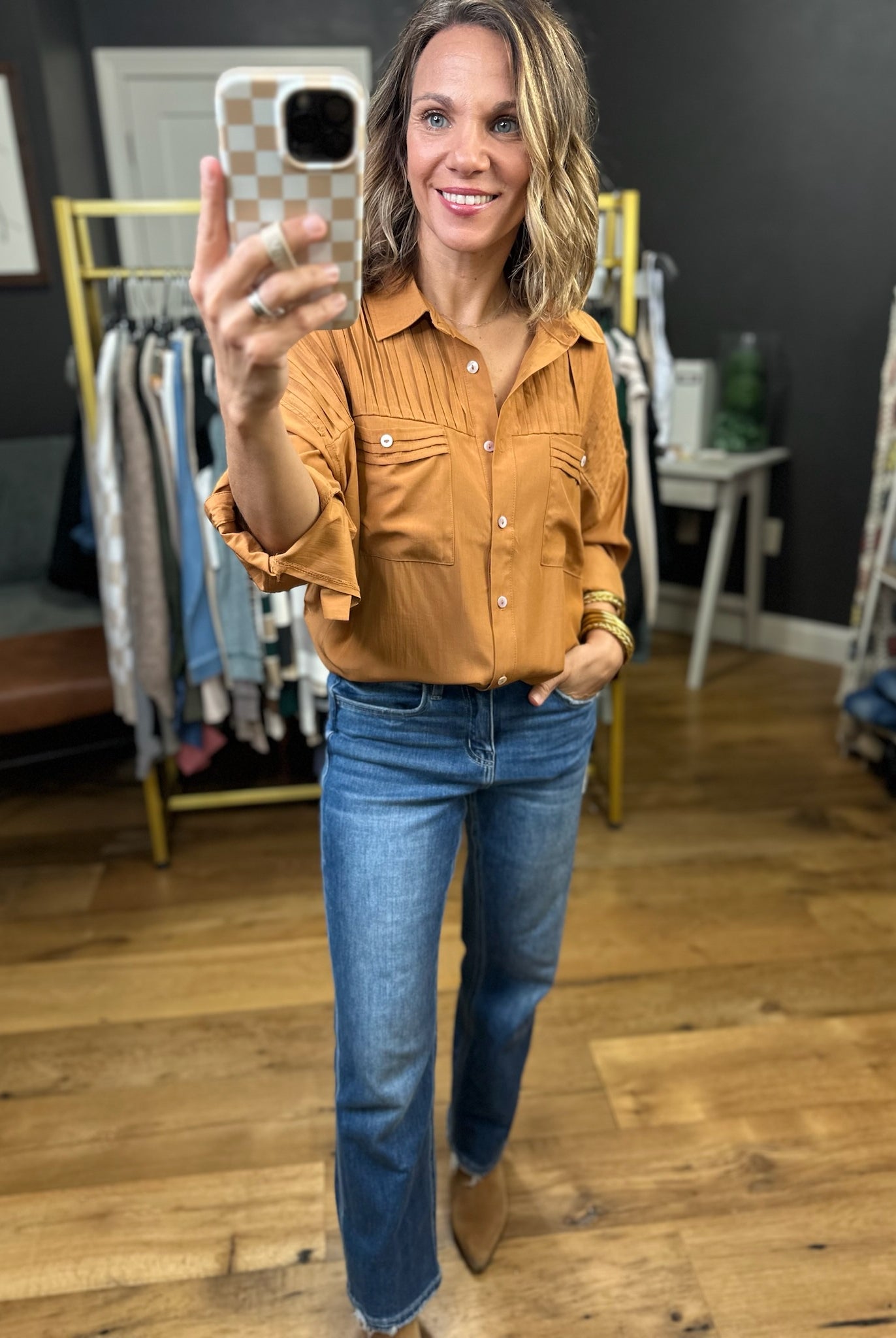 Just As Suddenly Button-Down Top - Multiple Options-Entro-Anna Kaytes Boutique, Women's Fashion Boutique in Grinnell, Iowa