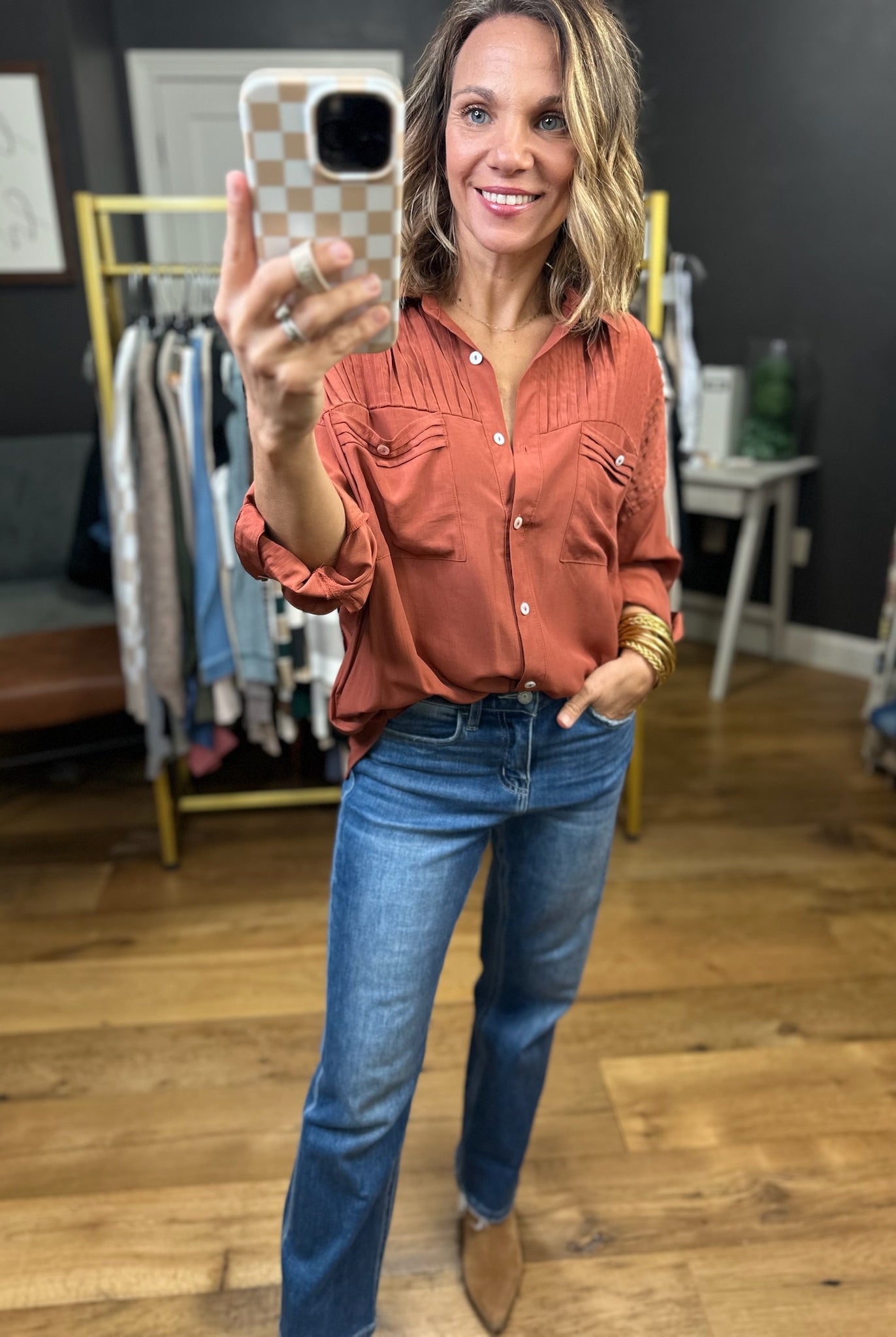 Just As Suddenly Button-Down Top - Multiple Options-Entro-Anna Kaytes Boutique, Women's Fashion Boutique in Grinnell, Iowa