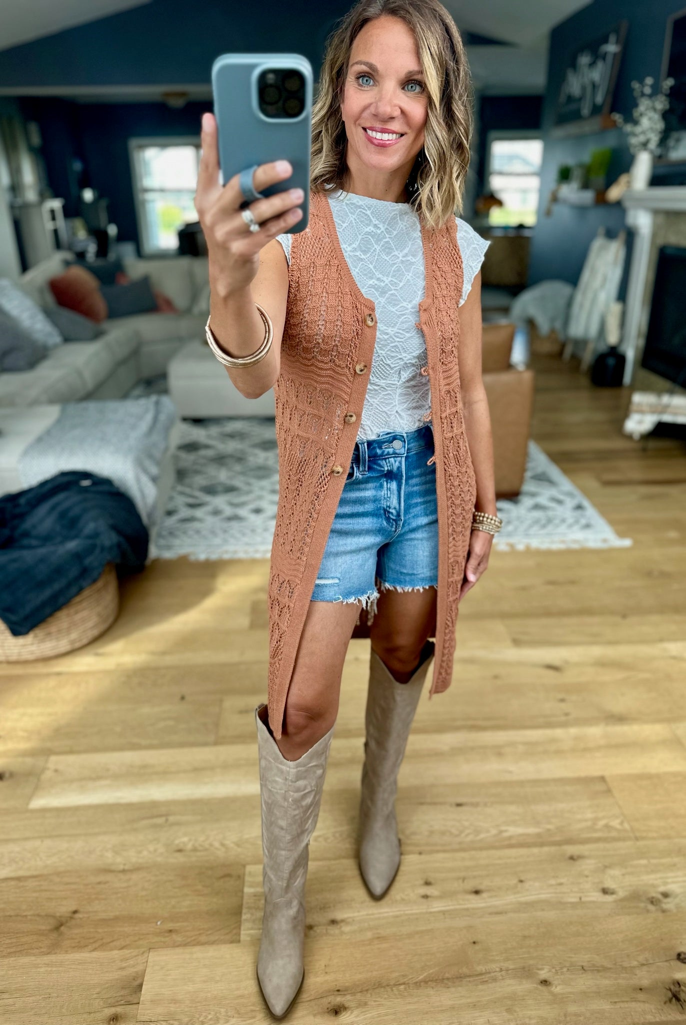 Threaded Moonlight Crochet Vest-Be Cool-Anna Kaytes Boutique, Women's Fashion Boutique in Grinnell, Iowa