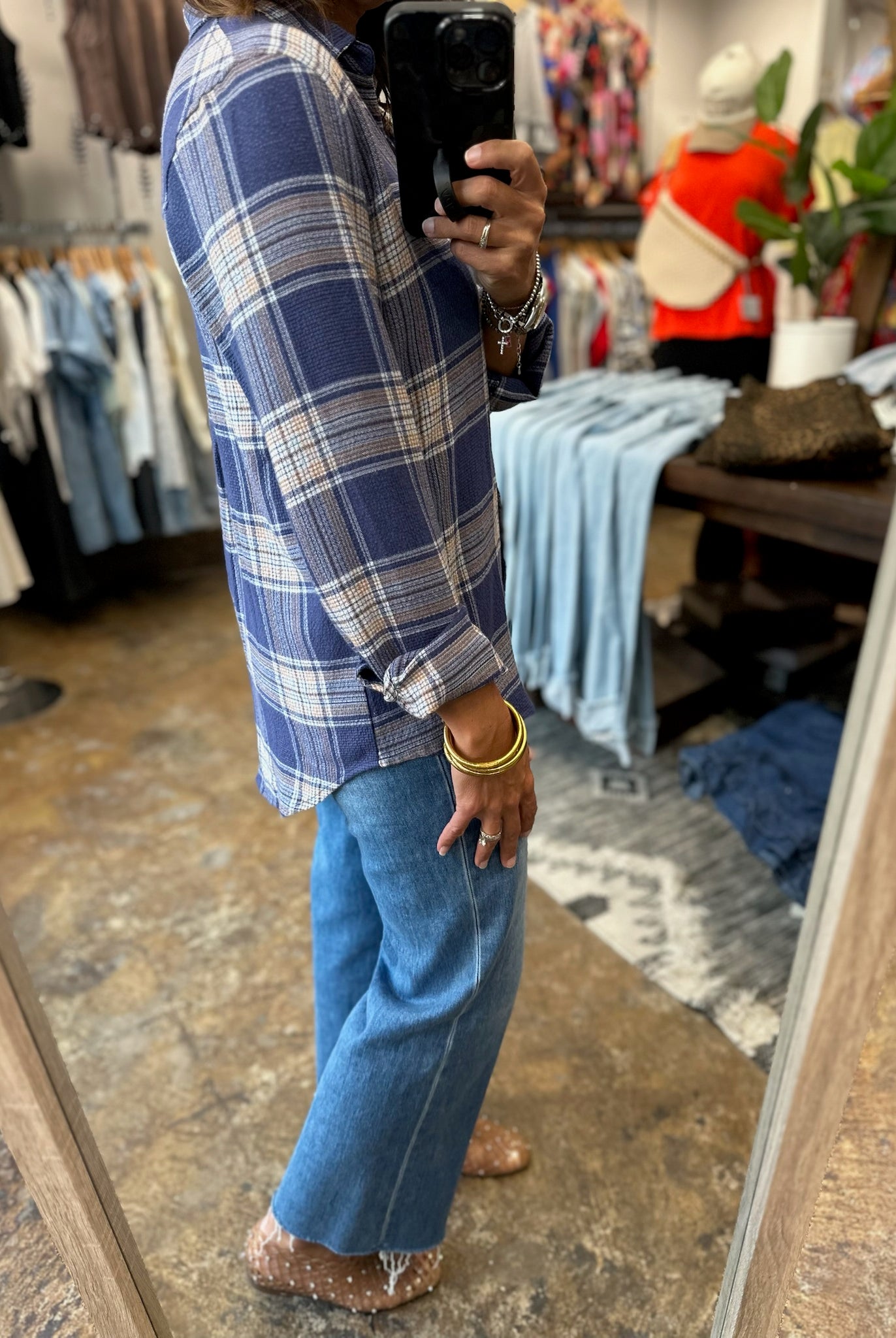 Saving You Plaid Button-Down-Long Sleeves-Thread & Supply-Anna Kaytes Boutique, Women's Fashion Boutique in Grinnell, Iowa