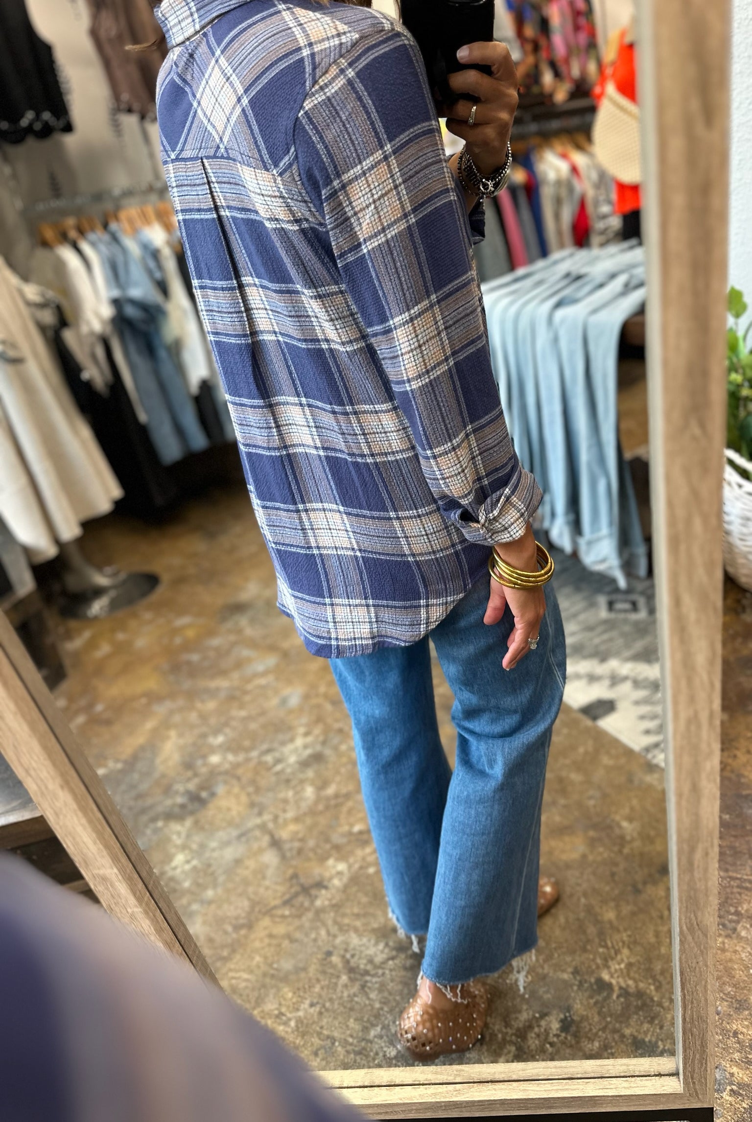 Saving You Plaid Button-Down-Long Sleeves-Thread & Supply-Anna Kaytes Boutique, Women's Fashion Boutique in Grinnell, Iowa