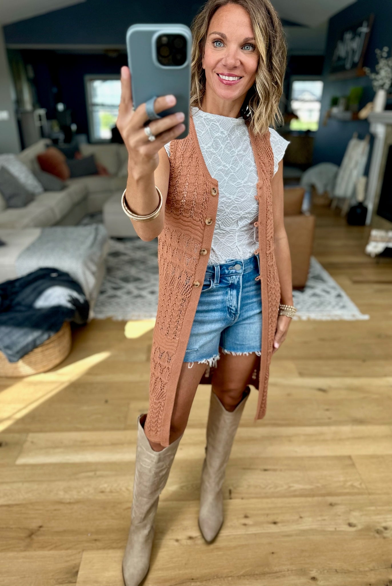 Threaded Moonlight Crochet Vest-Be Cool-Anna Kaytes Boutique, Women's Fashion Boutique in Grinnell, Iowa