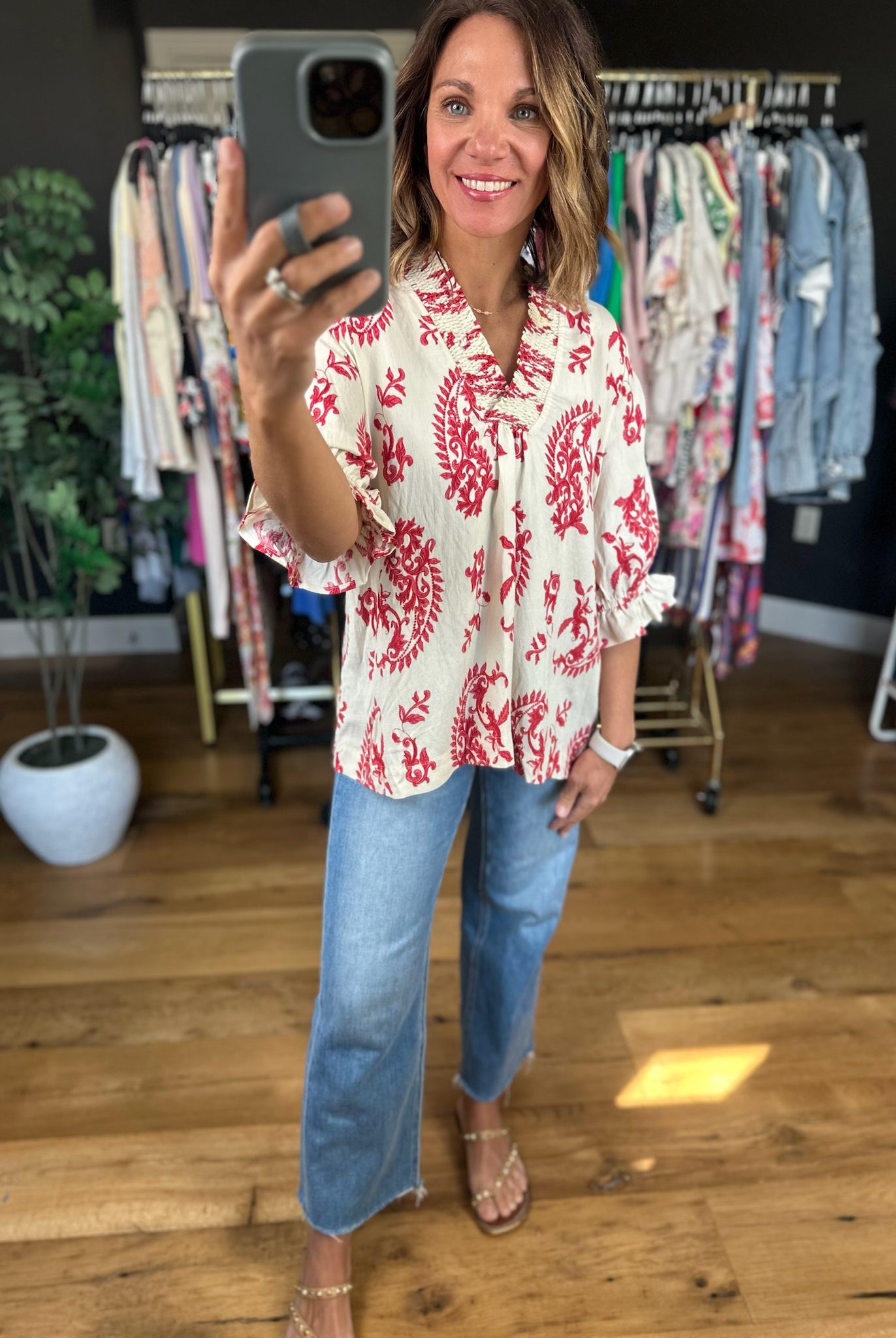 *PRE-ORDER - 3 WEEK TAT*Memories Of You Paisley Top-Short Sleeves-Umgee-Anna Kaytes Boutique, Women's Fashion Boutique in Grinnell, Iowa