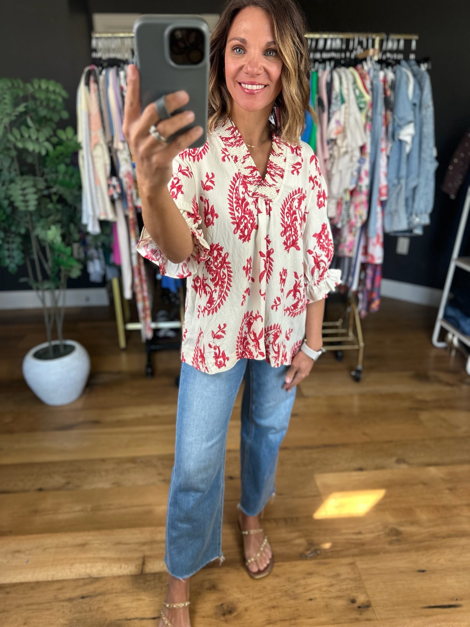 Memories Of You Paisley Top-Short Sleeves-Umgee-Anna Kaytes Boutique, Women's Fashion Boutique in Grinnell, Iowa