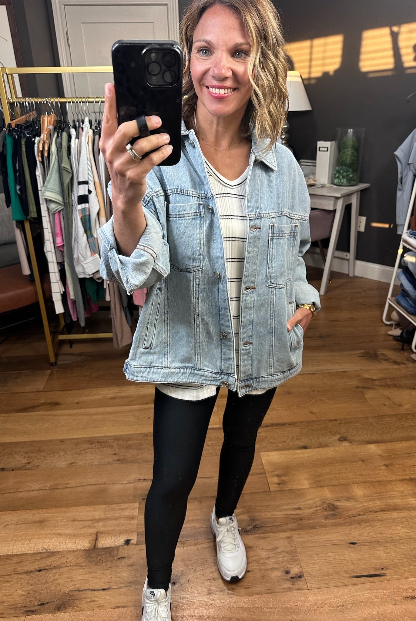 The Harlow Boyfriend Denim Jacket-Jackets-Thread & Supply-Anna Kaytes Boutique, Women's Fashion Boutique in Grinnell, Iowa