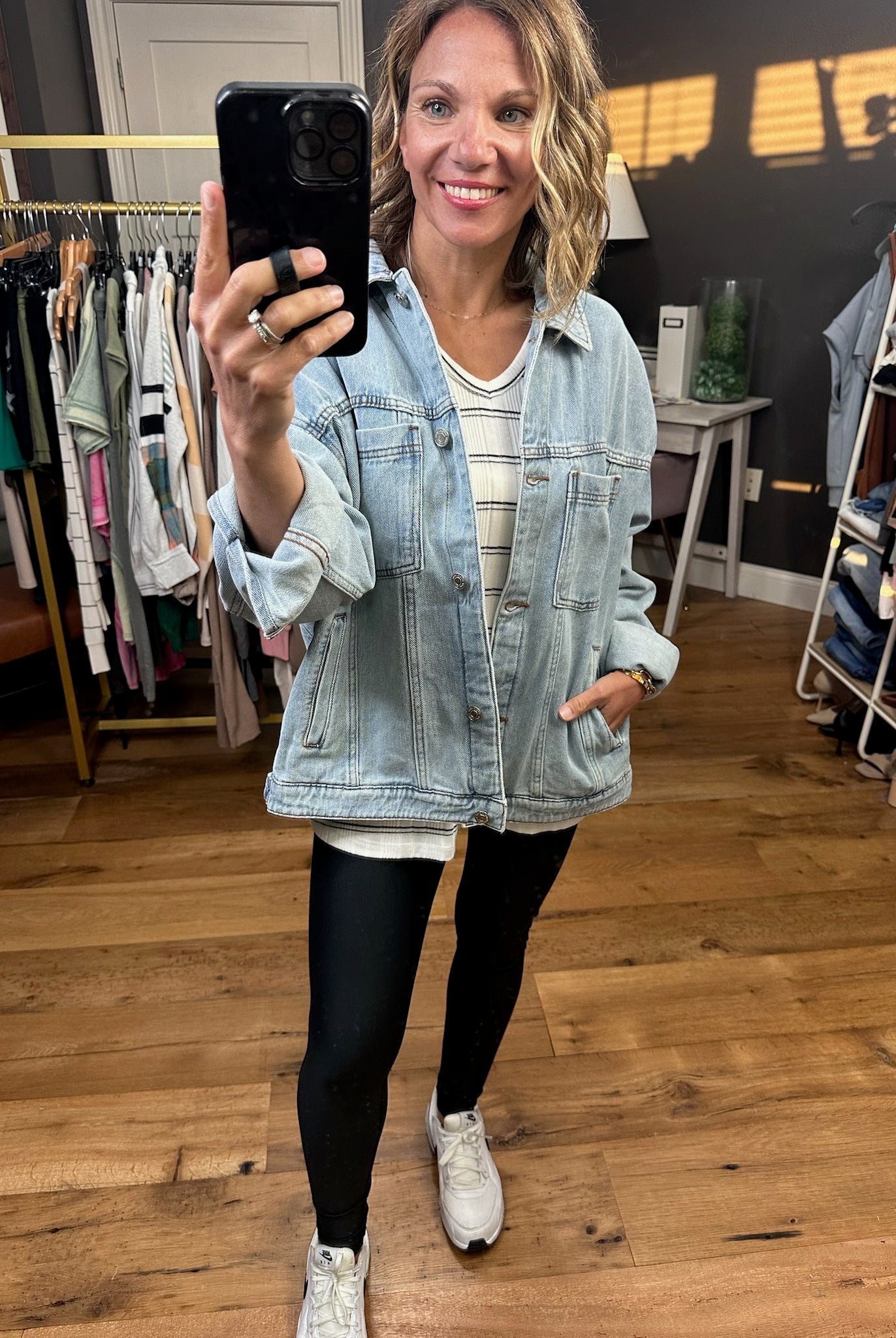 The Harlow Boyfriend Denim Jacket-Jackets-Thread & Supply-Anna Kaytes Boutique, Women's Fashion Boutique in Grinnell, Iowa