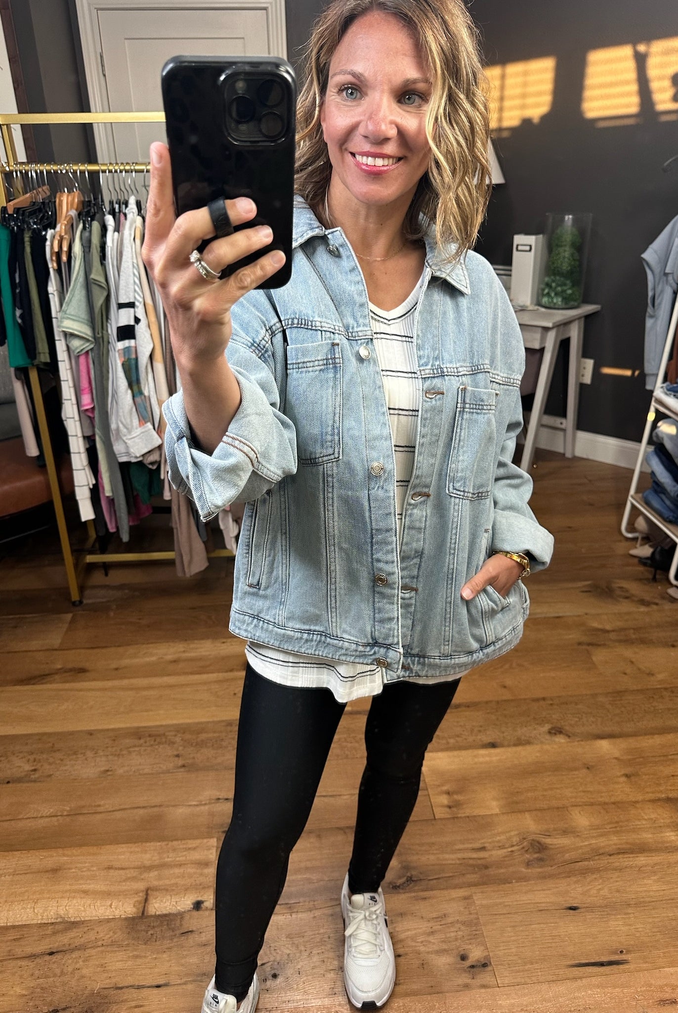 The Harlow Boyfriend Denim Jacket-Jackets-Thread & Supply-Anna Kaytes Boutique, Women's Fashion Boutique in Grinnell, Iowa