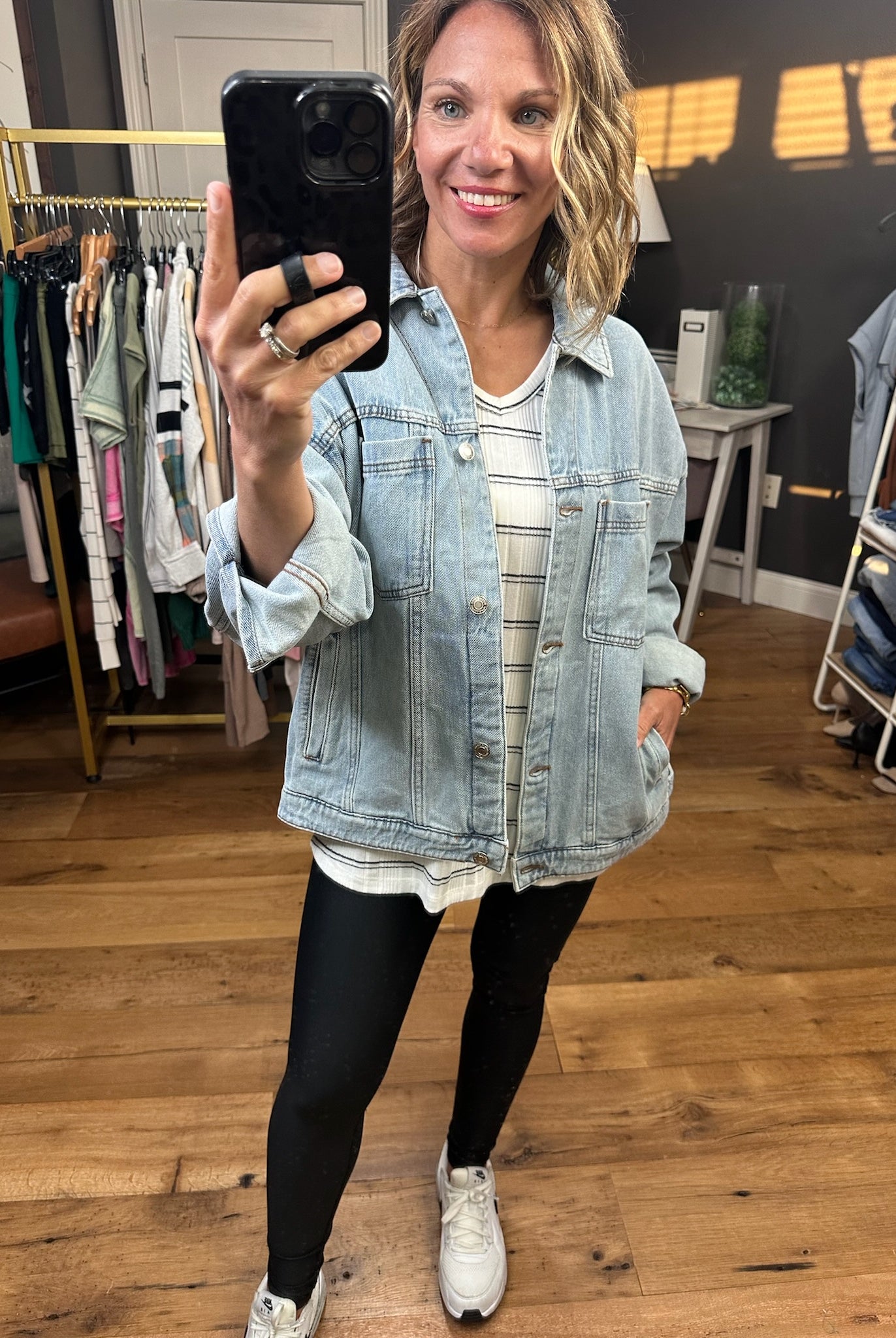 The Harlow Boyfriend Denim Jacket-Jackets-Thread & Supply-Anna Kaytes Boutique, Women's Fashion Boutique in Grinnell, Iowa