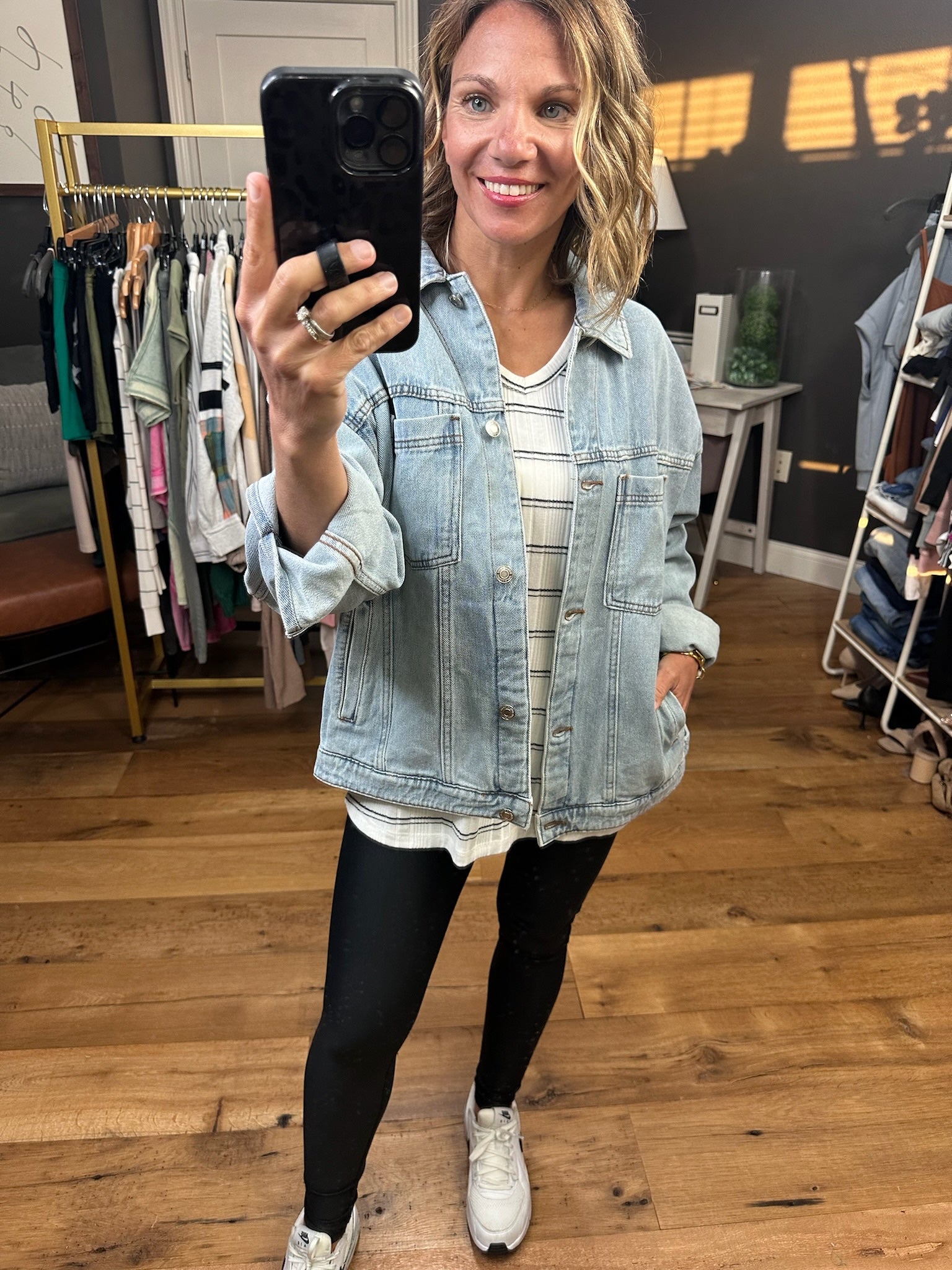 The Harlow Boyfriend Denim Jacket-Jackets-Thread & Supply-Anna Kaytes Boutique, Women's Fashion Boutique in Grinnell, Iowa