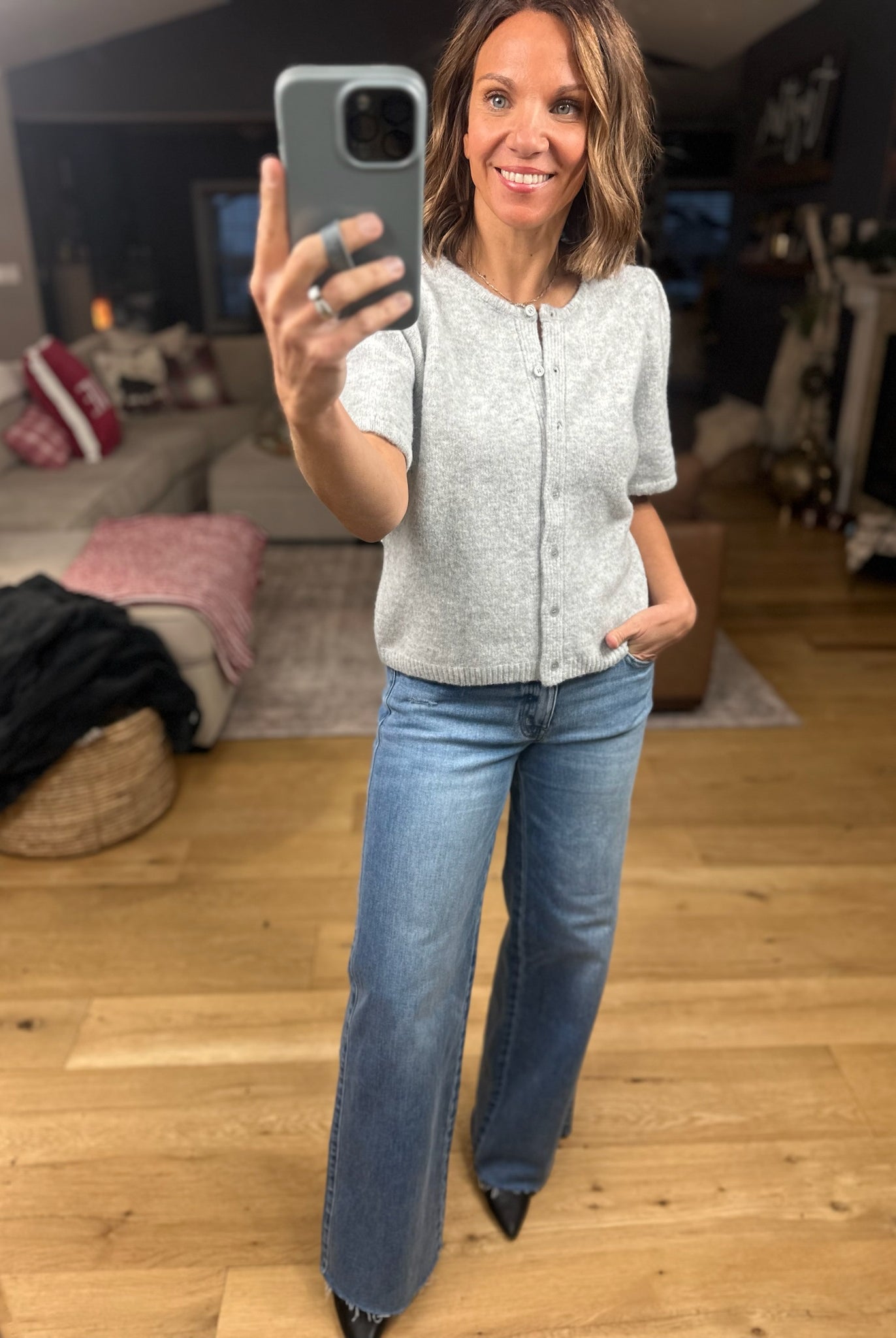 My Brave Side Short Sleeve Cardigan-Sweaters-& Merci-Anna Kaytes Boutique, Women's Fashion Boutique in Grinnell, Iowa