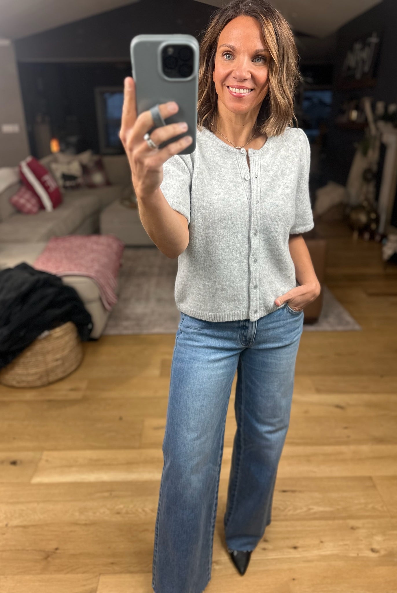 My Brave Side Short Sleeve Cardigan-Sweaters-& Merci-Anna Kaytes Boutique, Women's Fashion Boutique in Grinnell, Iowa