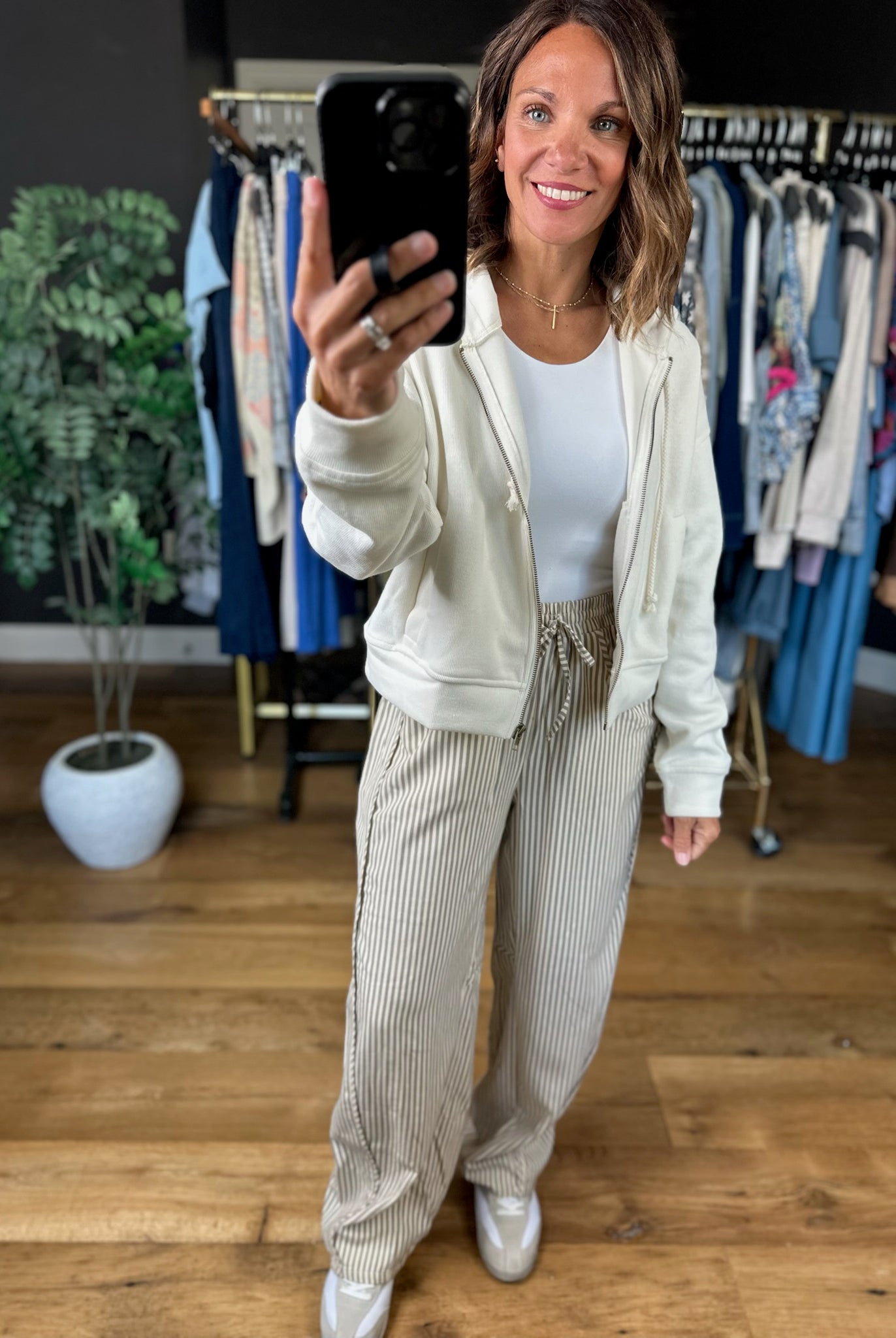 Make It Easy Zip Hoodie-Sweaters-Wishlist-Anna Kaytes Boutique, Women's Fashion Boutique in Grinnell, Iowa