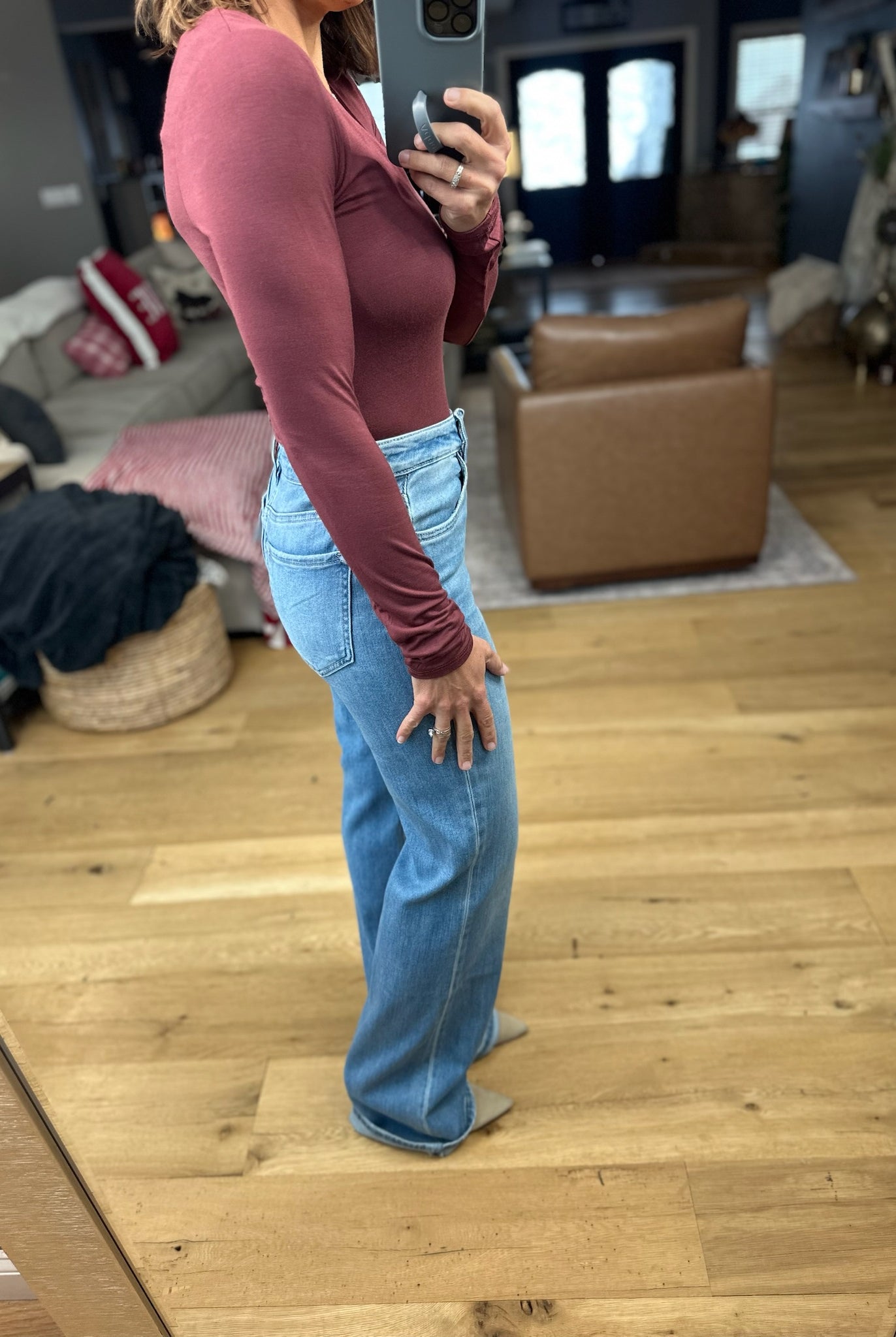 The Sage Double-Lined V-Neck Long Sleeve-Long Sleeves-Wasabi & Mint-Anna Kaytes Boutique, Women's Fashion Boutique in Grinnell, Iowa