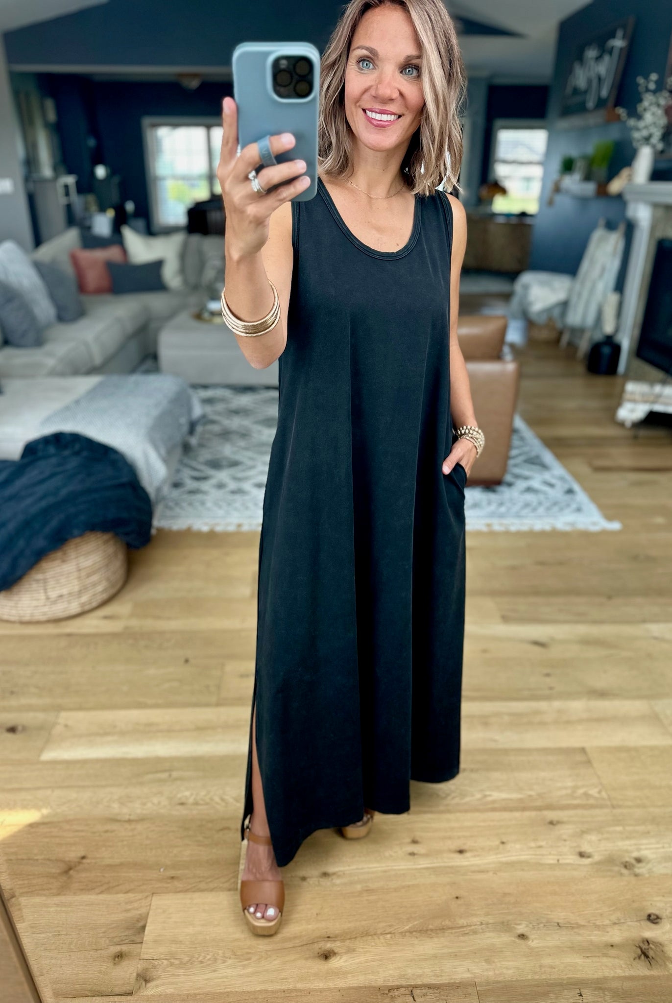 Go Ahead Pocket Maxi Dress - Black-Staccato-Anna Kaytes Boutique, Women's Fashion Boutique in Grinnell, Iowa