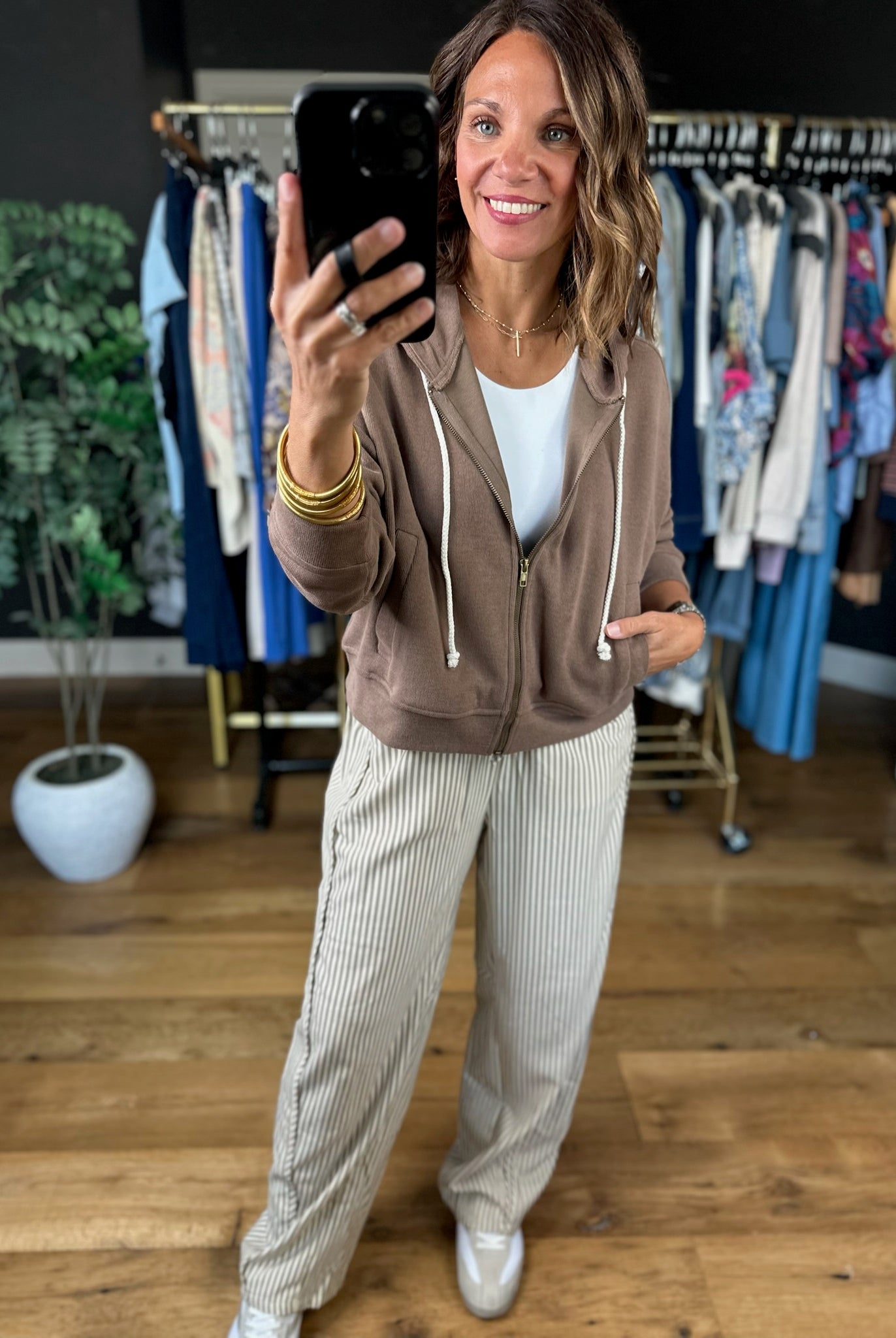 Make It Easy Zip Hoodie-Sweaters-Wishlist-Anna Kaytes Boutique, Women's Fashion Boutique in Grinnell, Iowa