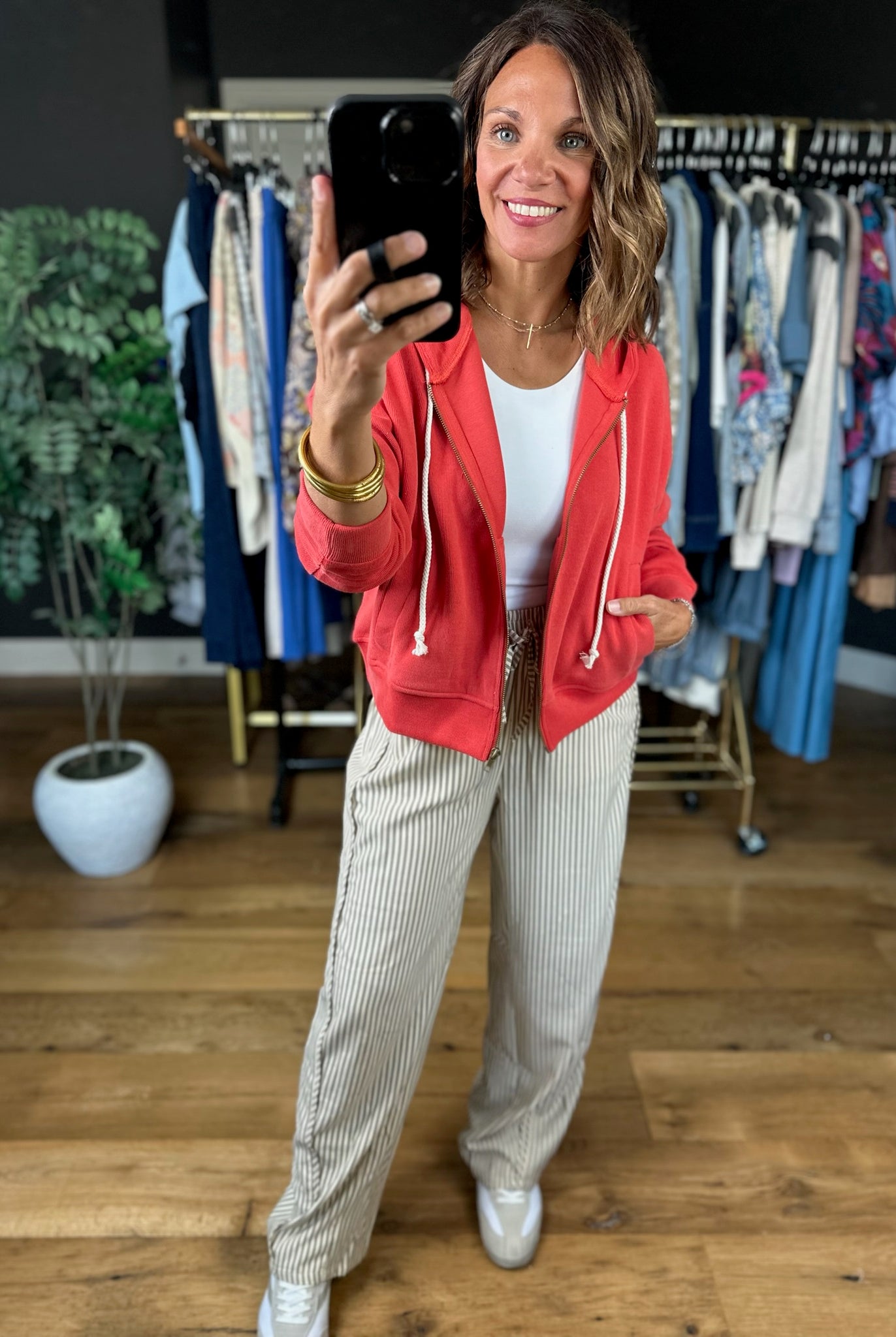 Make It Easy Zip Hoodie-Sweaters-Wishlist-Anna Kaytes Boutique, Women's Fashion Boutique in Grinnell, Iowa