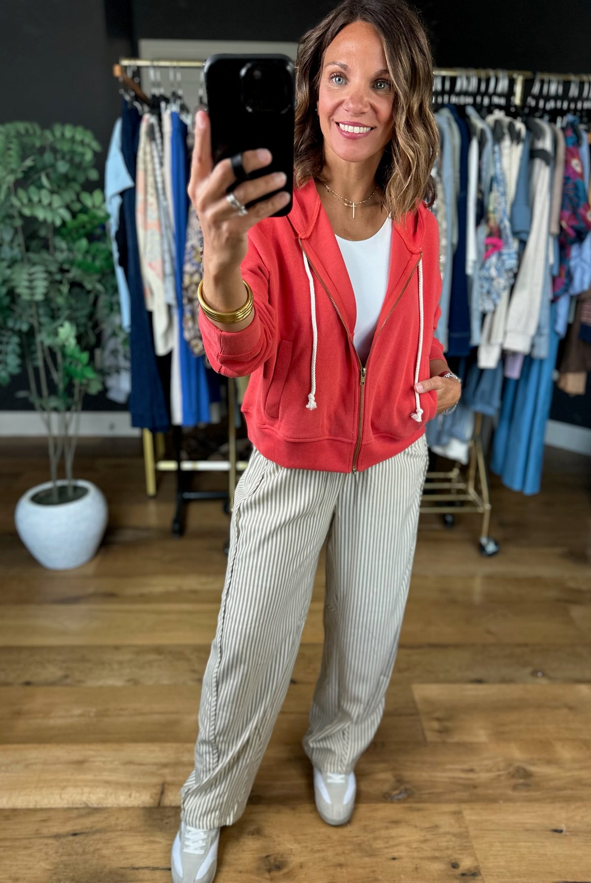 Make It Easy Zip Hoodie-Sweaters-Wishlist-Anna Kaytes Boutique, Women's Fashion Boutique in Grinnell, Iowa