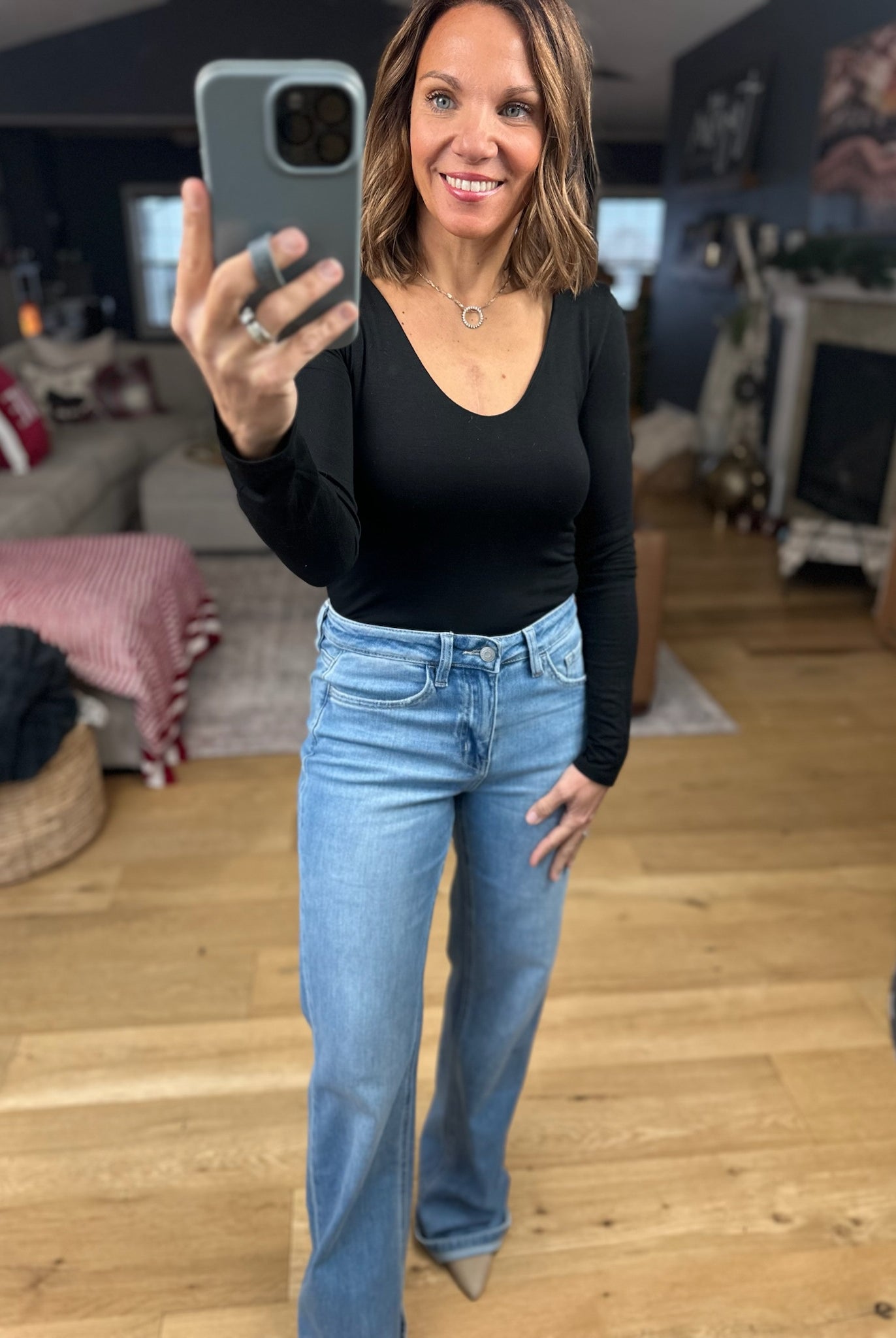 The Sage Double-Lined V-Neck Long Sleeve-Long Sleeves-Wasabi & Mint-Anna Kaytes Boutique, Women's Fashion Boutique in Grinnell, Iowa