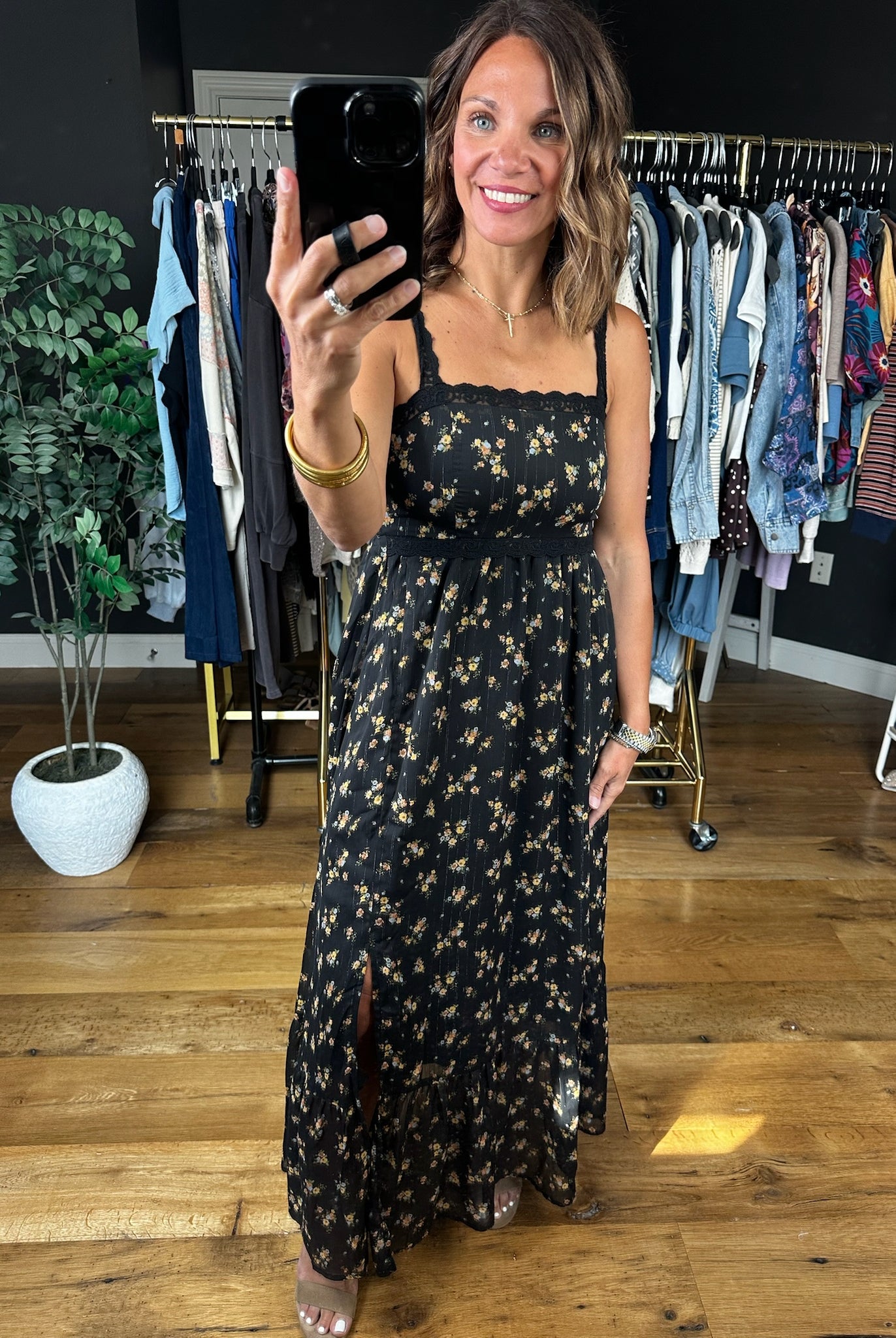 Catching My Breath Floral Dress-Dresses-Blu Pepper-Anna Kaytes Boutique, Women's Fashion Boutique in Grinnell, Iowa