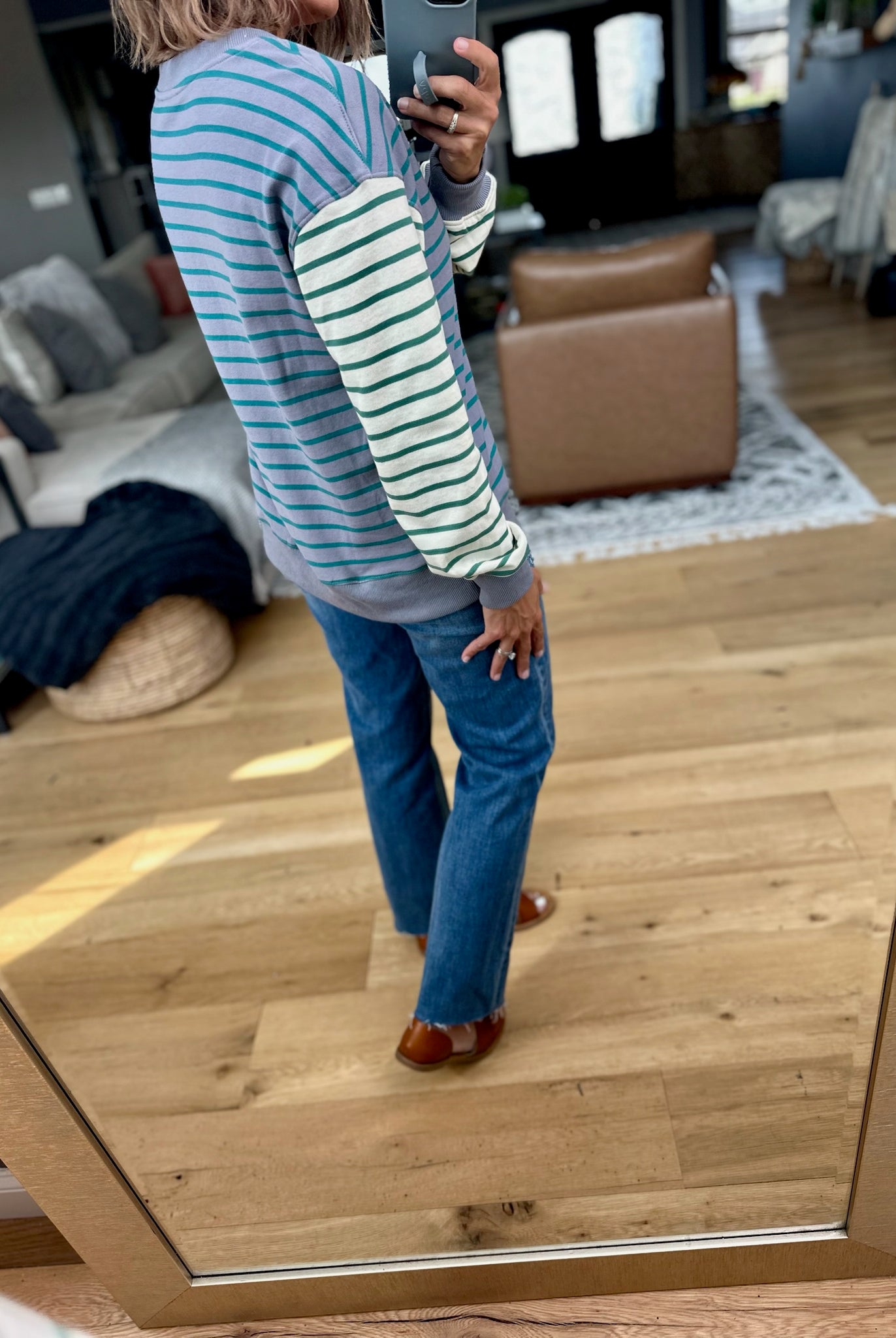 Better Days Ahead Striped Crewneck Sweatshirt-Staccato-Anna Kaytes Boutique, Women's Fashion Boutique in Grinnell, Iowa