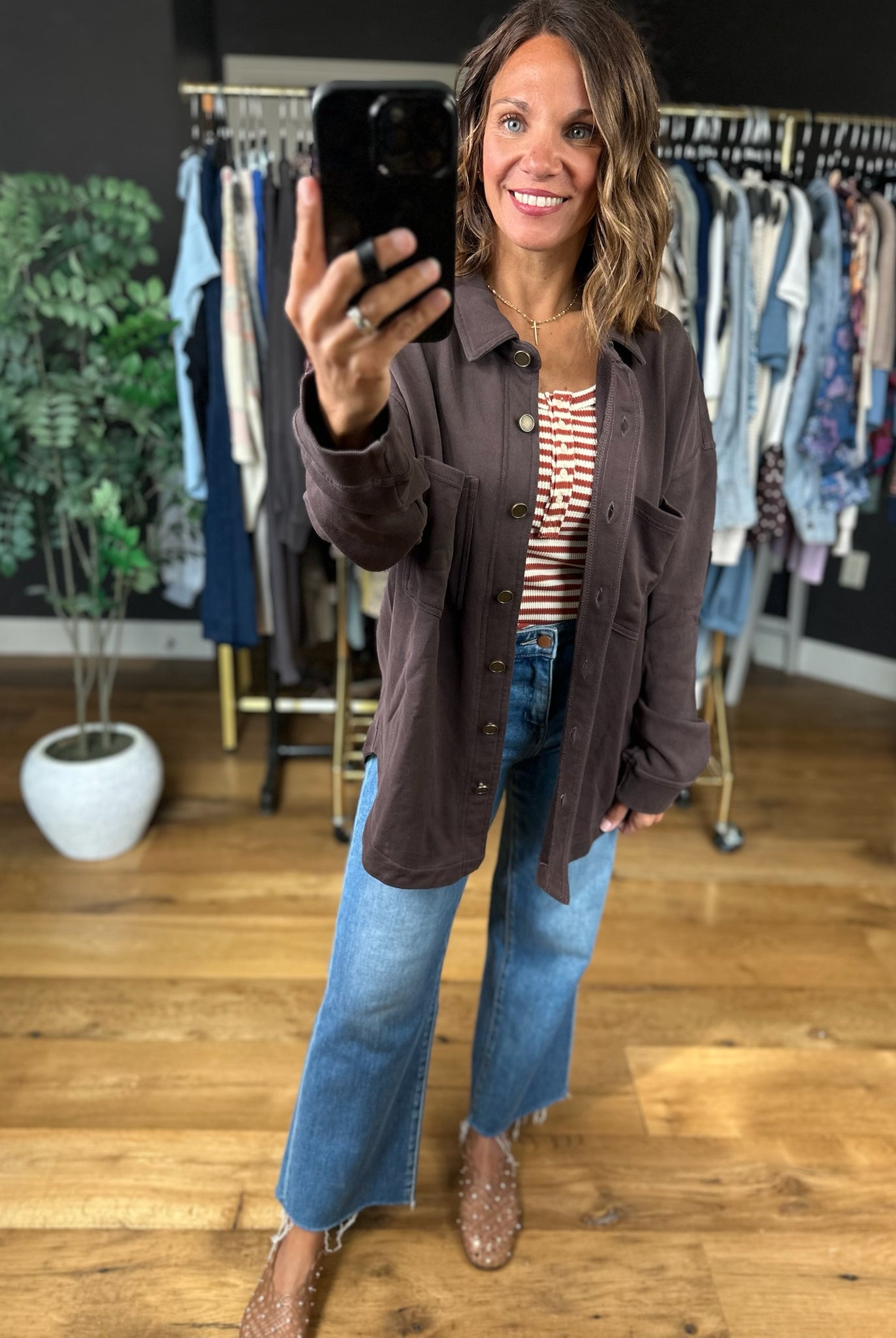 Falling Fast Button Shacket-Jackets-Mono B-Anna Kaytes Boutique, Women's Fashion Boutique in Grinnell, Iowa