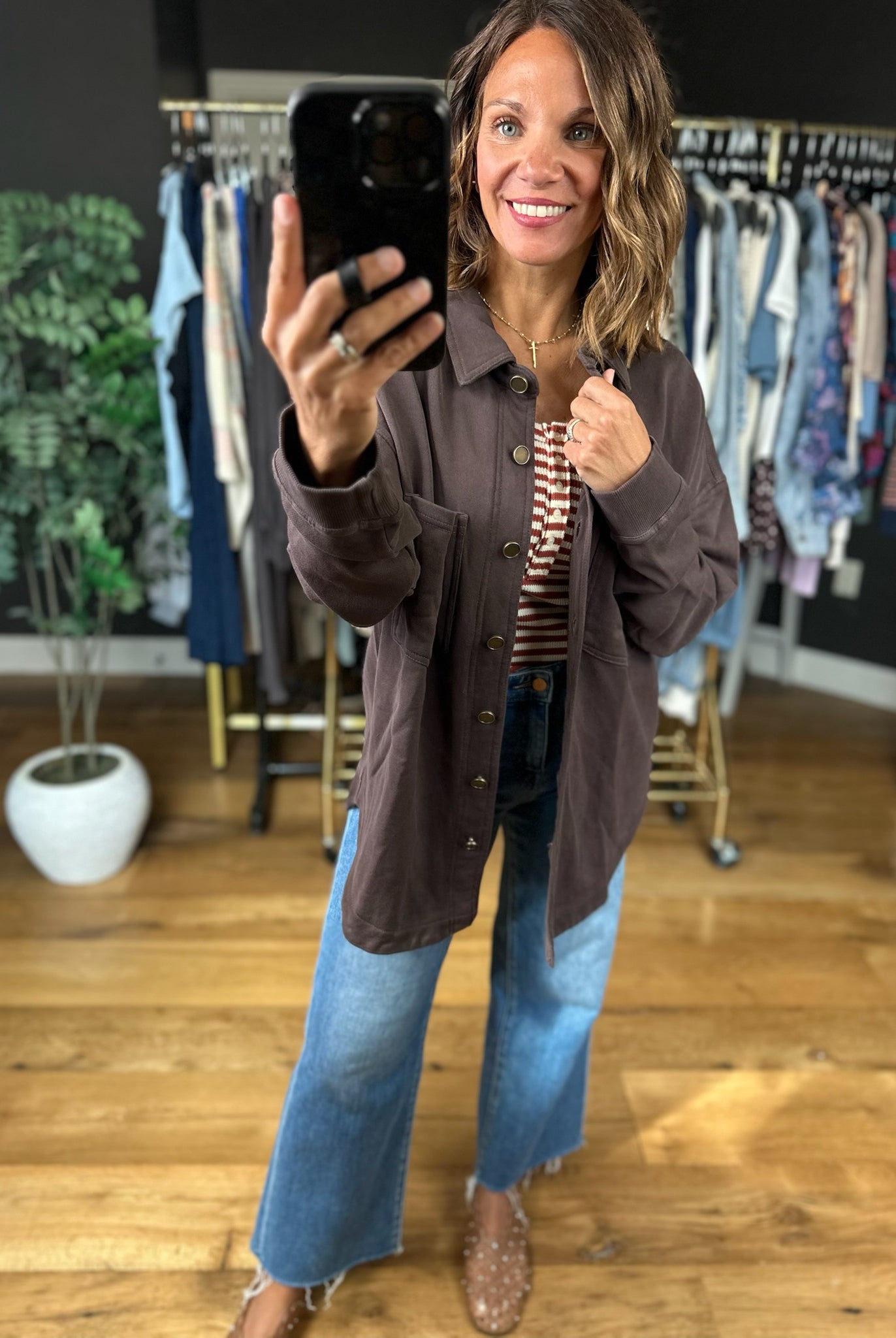 Falling Fast Button Shacket-Jackets-Mono B-Anna Kaytes Boutique, Women's Fashion Boutique in Grinnell, Iowa