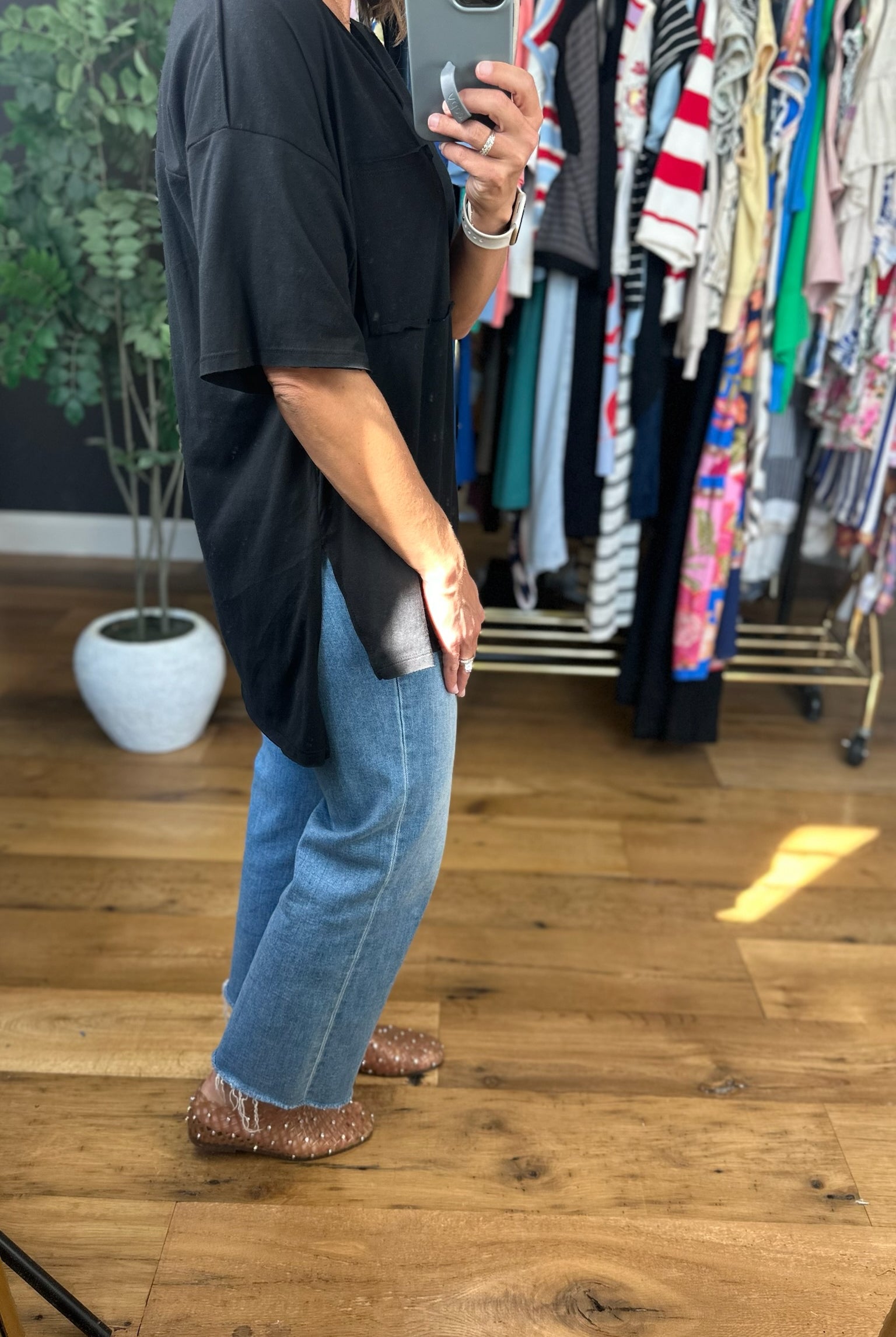 What We Do Boyfriend V-Neck Tee-Short Sleeves-Zenana-Anna Kaytes Boutique, Women's Fashion Boutique in Grinnell, Iowa