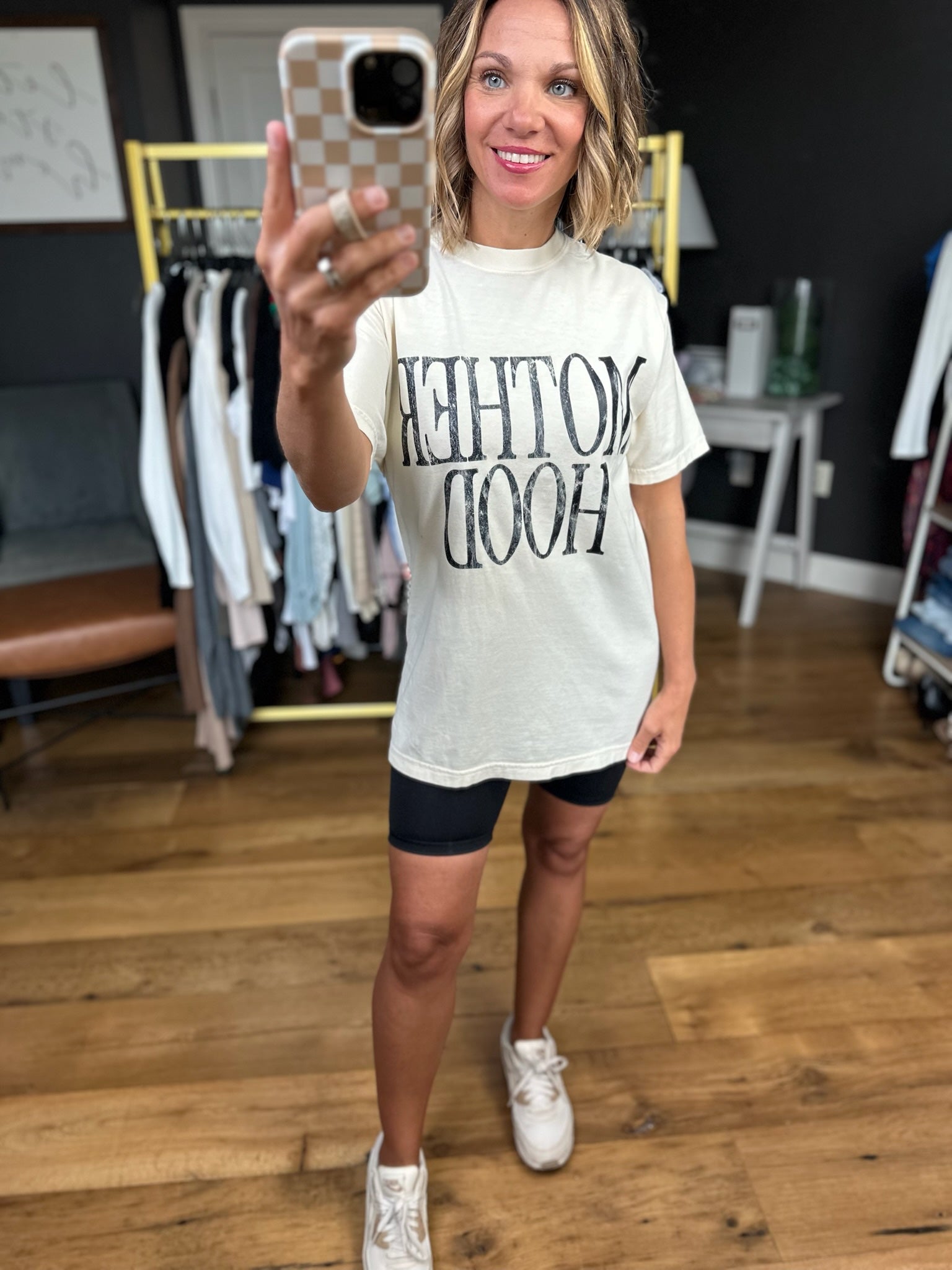 Motherhood Vintage Tee - Ivory-Etta & East-Anna Kaytes Boutique, Women's Fashion Boutique in Grinnell, Iowa