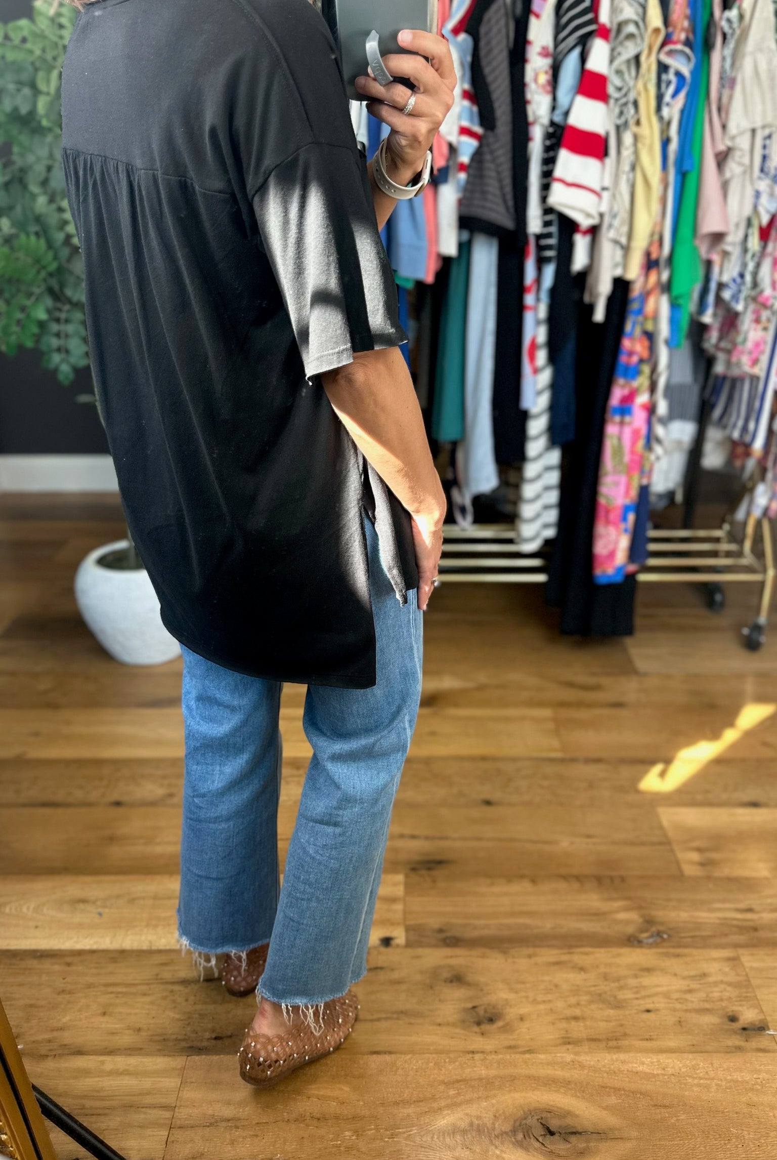 What We Do Boyfriend V-Neck Tee-Short Sleeves-Zenana-Anna Kaytes Boutique, Women's Fashion Boutique in Grinnell, Iowa