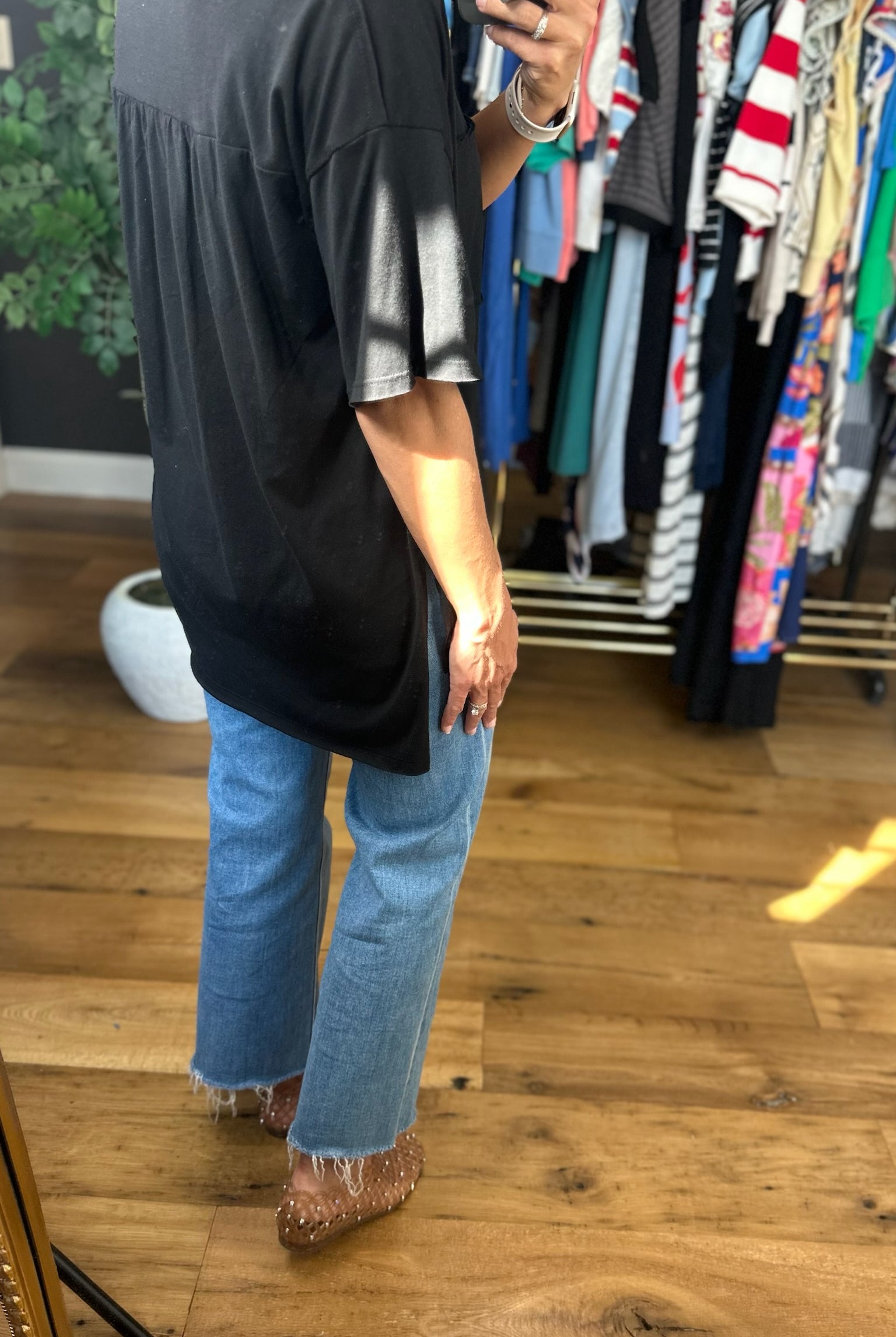 What We Do Boyfriend V-Neck Tee-Short Sleeves-Zenana-Anna Kaytes Boutique, Women's Fashion Boutique in Grinnell, Iowa