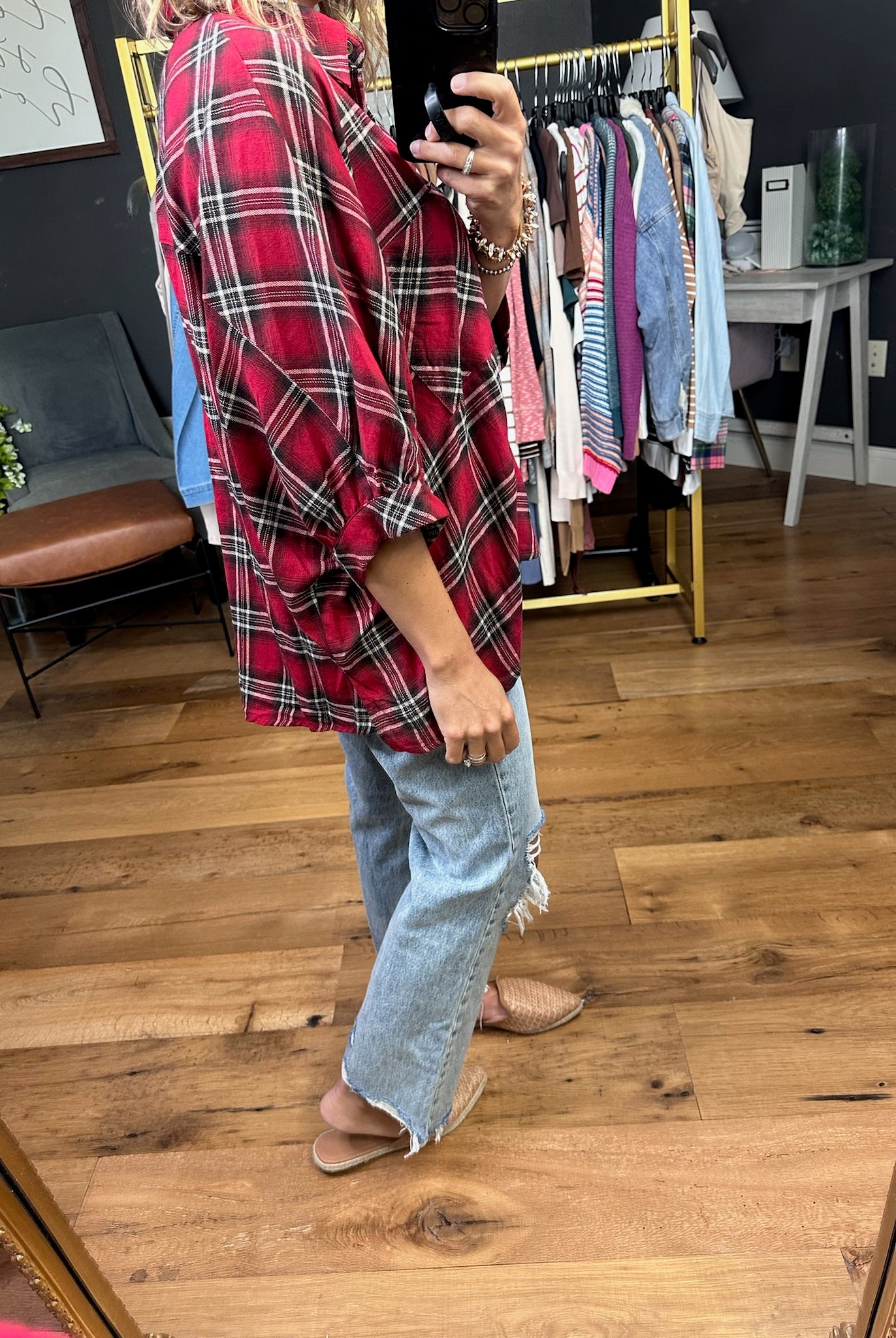 Defined Roles Plaid Button-Down Top - Multiple Options-Entro-Anna Kaytes Boutique, Women's Fashion Boutique in Grinnell, Iowa