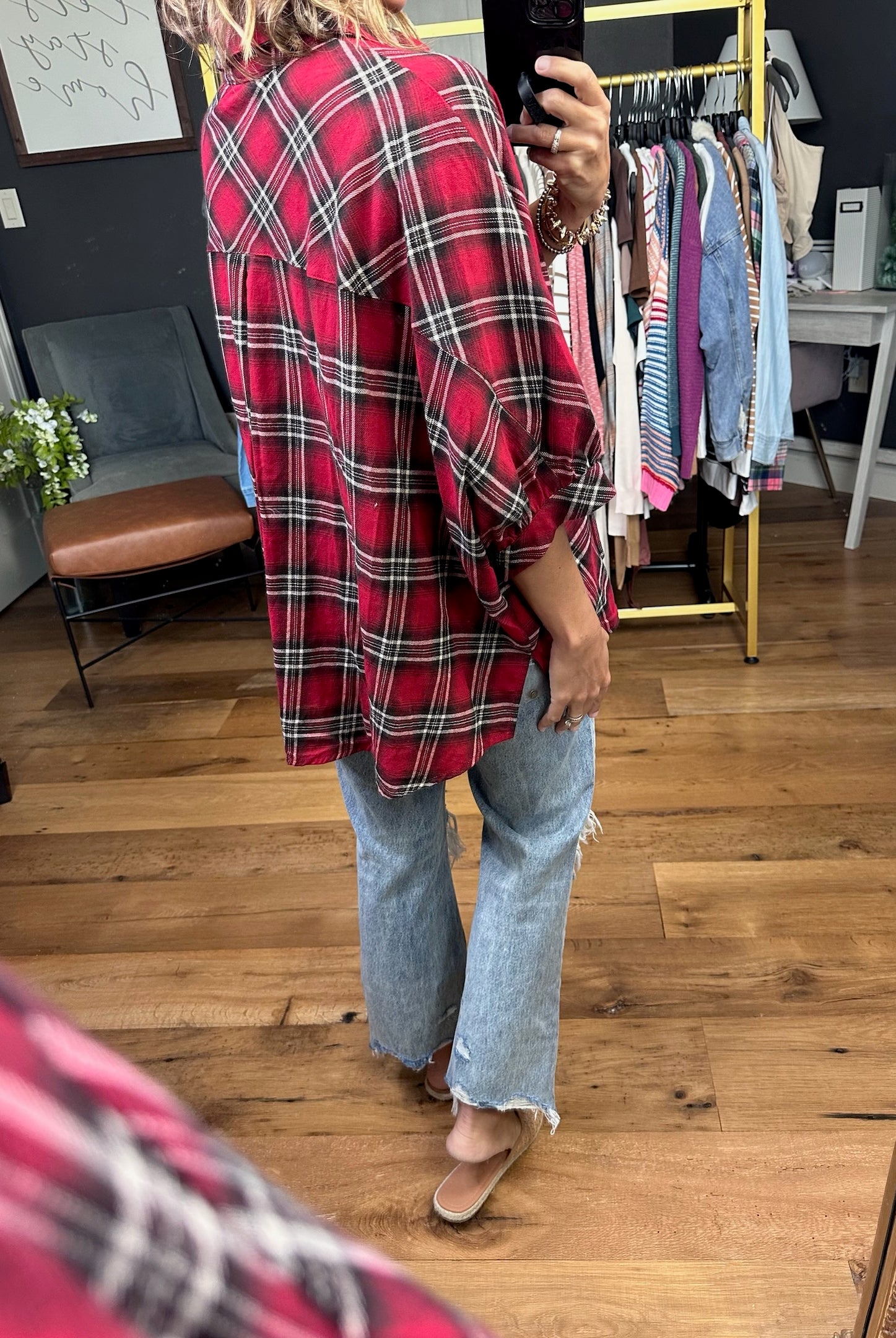 Defined Roles Plaid Button-Down Top - Multiple Options-Entro-Anna Kaytes Boutique, Women's Fashion Boutique in Grinnell, Iowa
