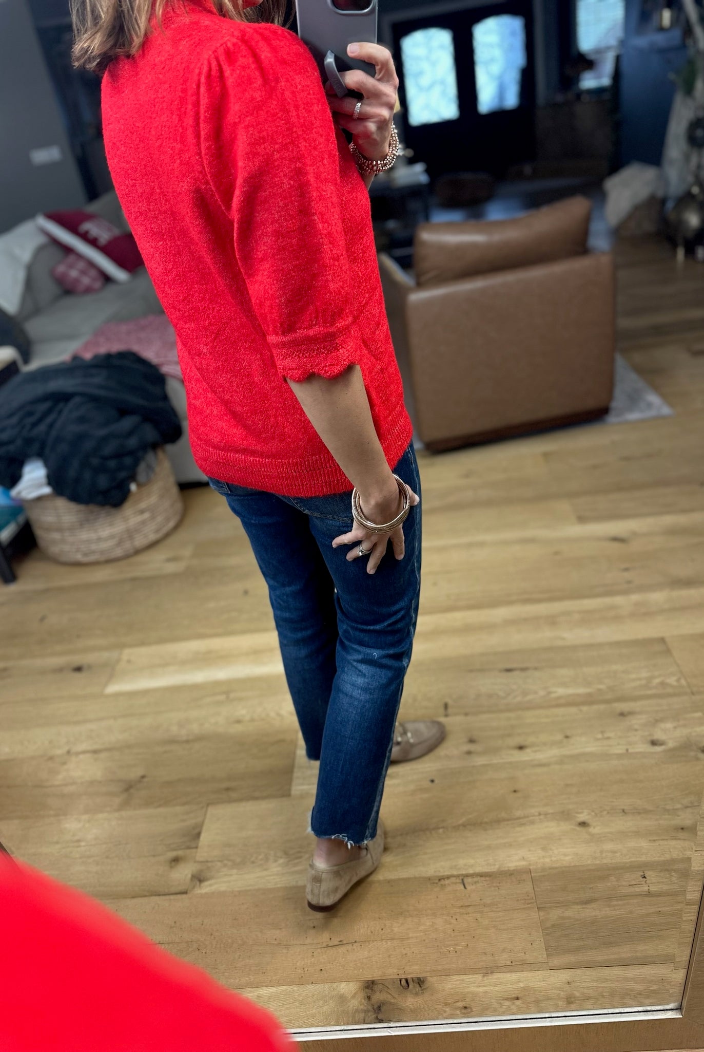 Close To Heaven Scalloped Knit Top-Sweaters-Vine & Love-Anna Kaytes Boutique, Women's Fashion Boutique in Grinnell, Iowa