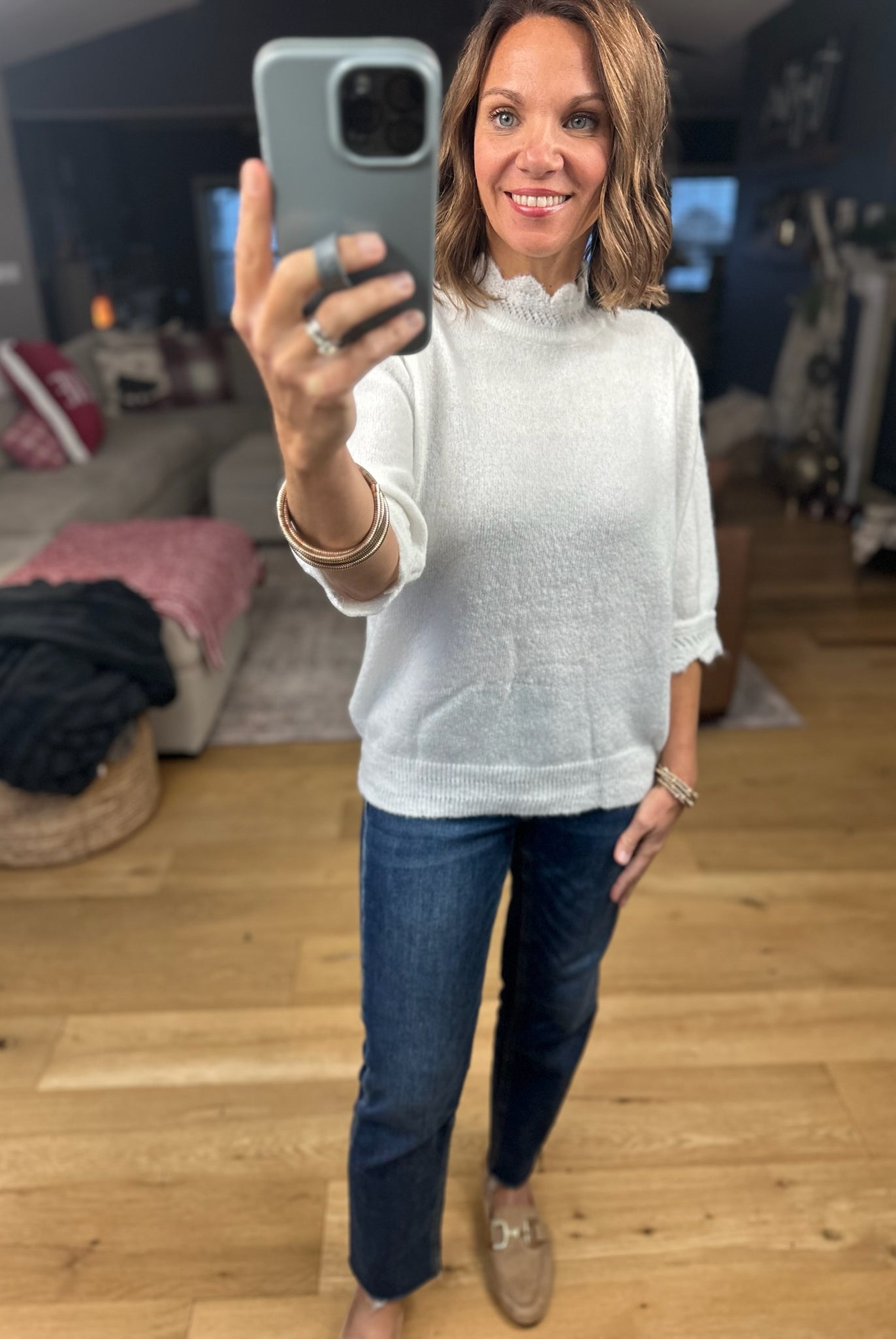 Close To Heaven Scalloped Knit Top-Sweaters-Vine & Love-Anna Kaytes Boutique, Women's Fashion Boutique in Grinnell, Iowa