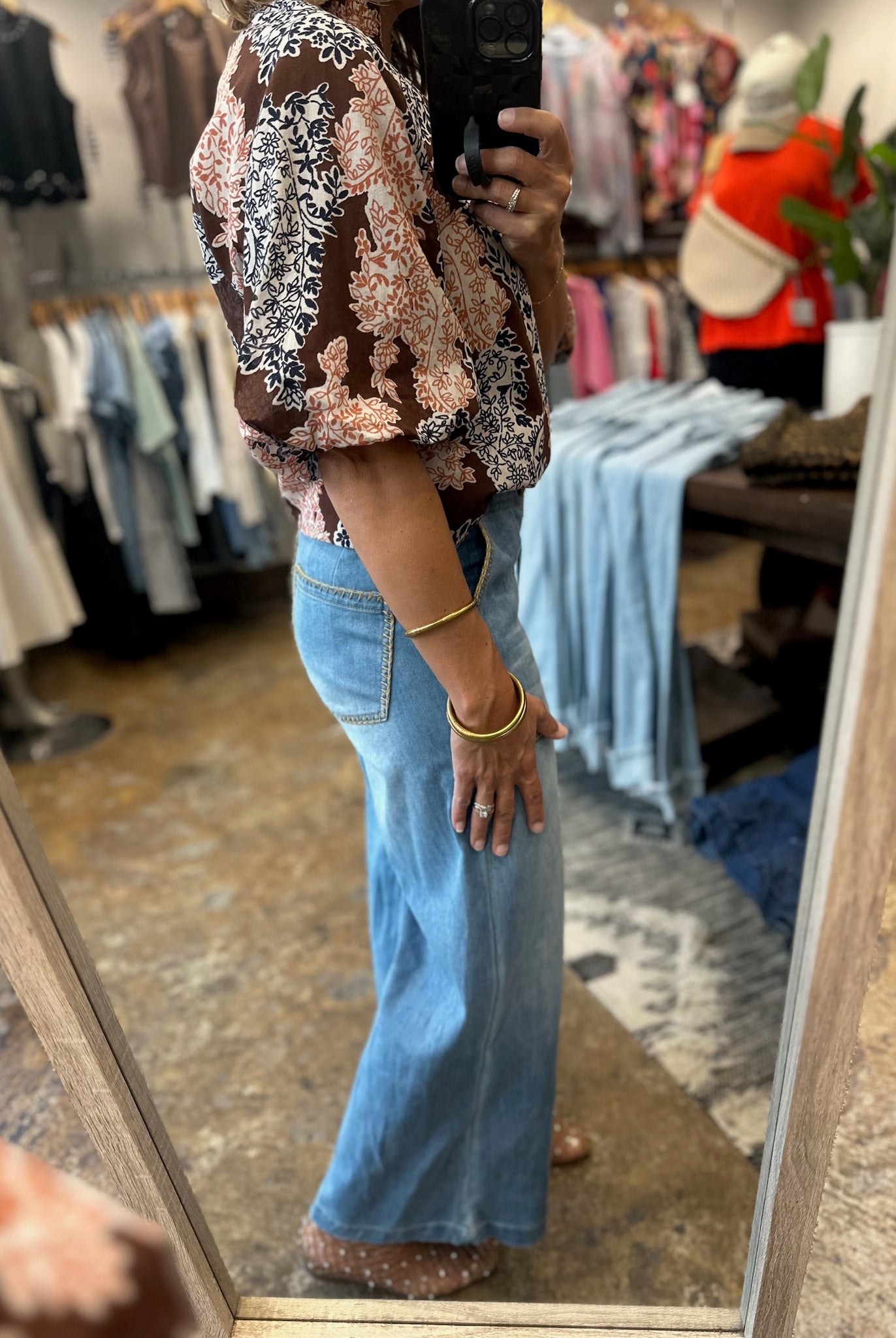 Colors Changing Floral Top-Short Sleeves-THML-Anna Kaytes Boutique, Women's Fashion Boutique in Grinnell, Iowa