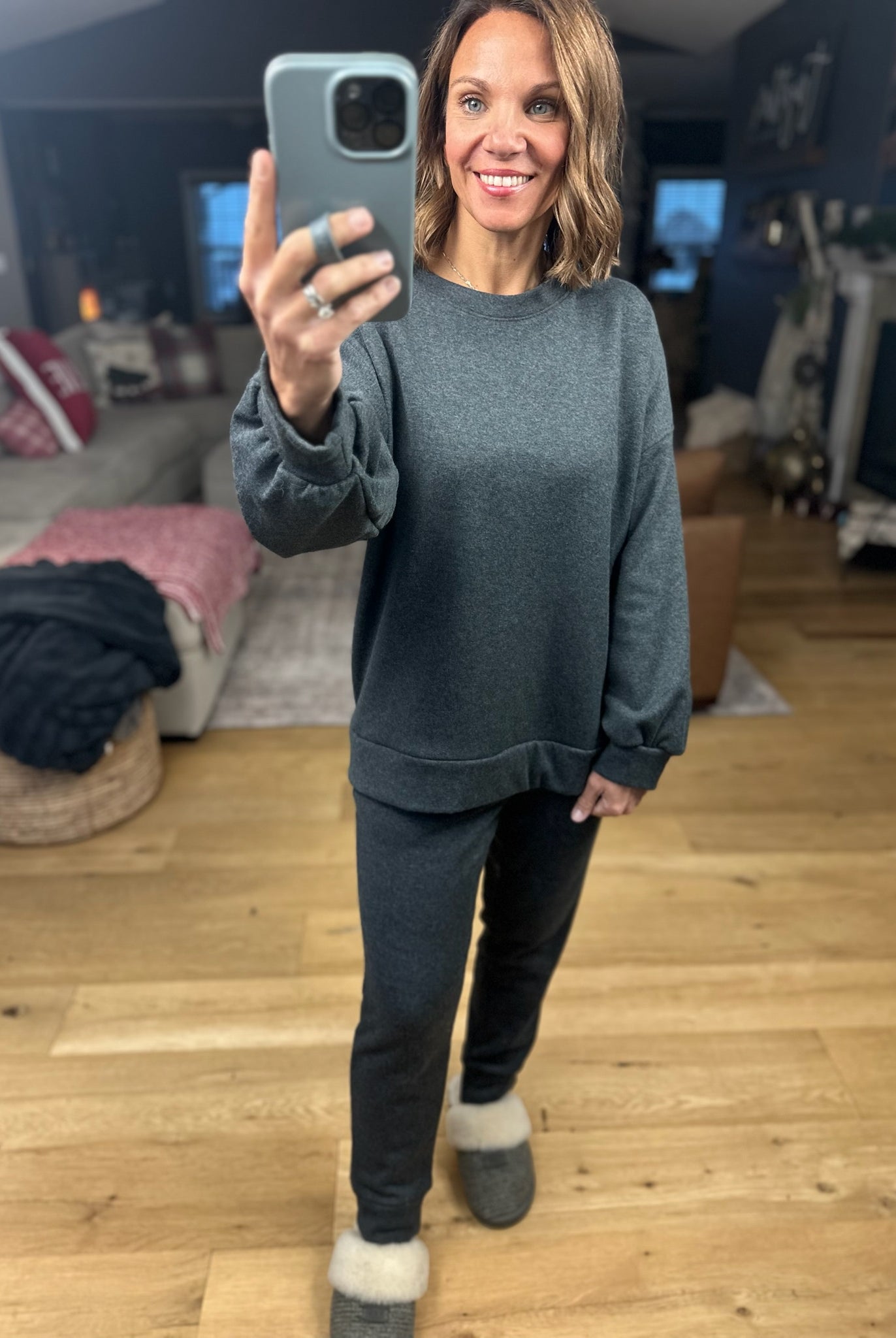 Home Alone Soft-Lining Lounge Set-Sweaters-Cherish-Anna Kaytes Boutique, Women's Fashion Boutique in Grinnell, Iowa