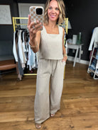 Relate To This Wide-Leg Pocket Pant + Square Neck Top Set - Light Khaki-The Workshop-Anna Kaytes Boutique, Women's Fashion Boutique in Grinnell, Iowa