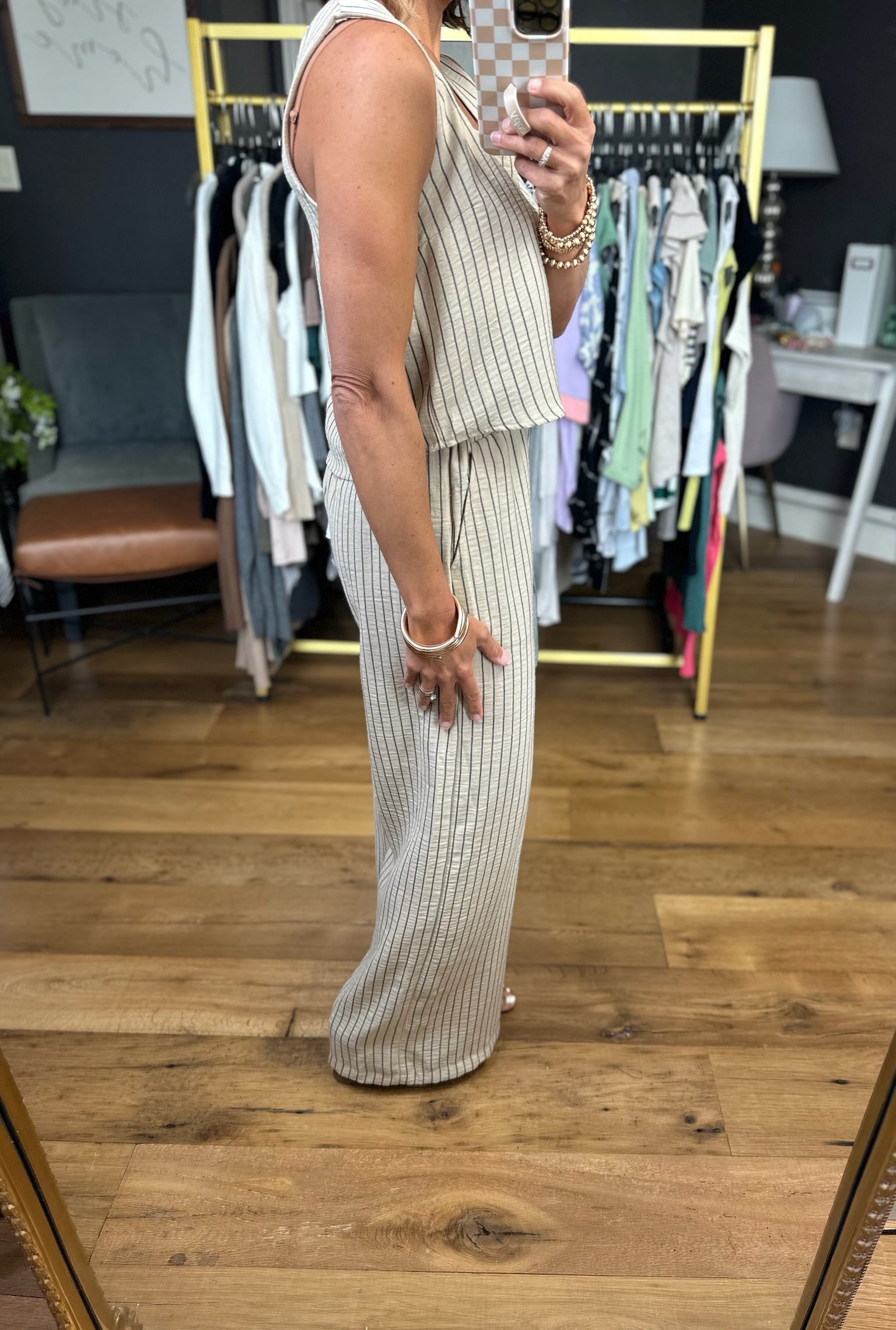 Relate To This Wide-Leg Pocket Pant + Square Neck Top Set - Light Khaki-The Workshop-Anna Kaytes Boutique, Women's Fashion Boutique in Grinnell, Iowa