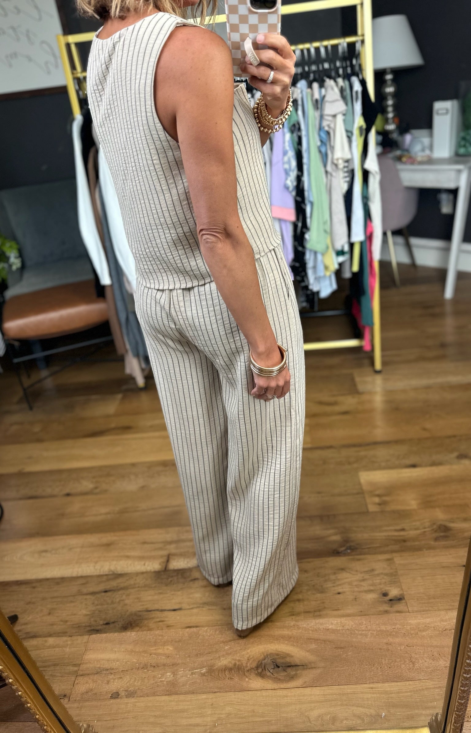Relate To This Wide-Leg Pocket Pant + Square Neck Top Set - Light Khaki-The Workshop-Anna Kaytes Boutique, Women's Fashion Boutique in Grinnell, Iowa