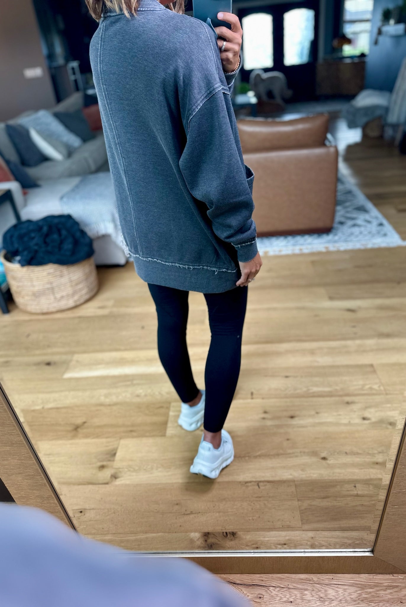 Heading Out Sweatshirt Cardigan-Mono B-Anna Kaytes Boutique, Women's Fashion Boutique in Grinnell, Iowa