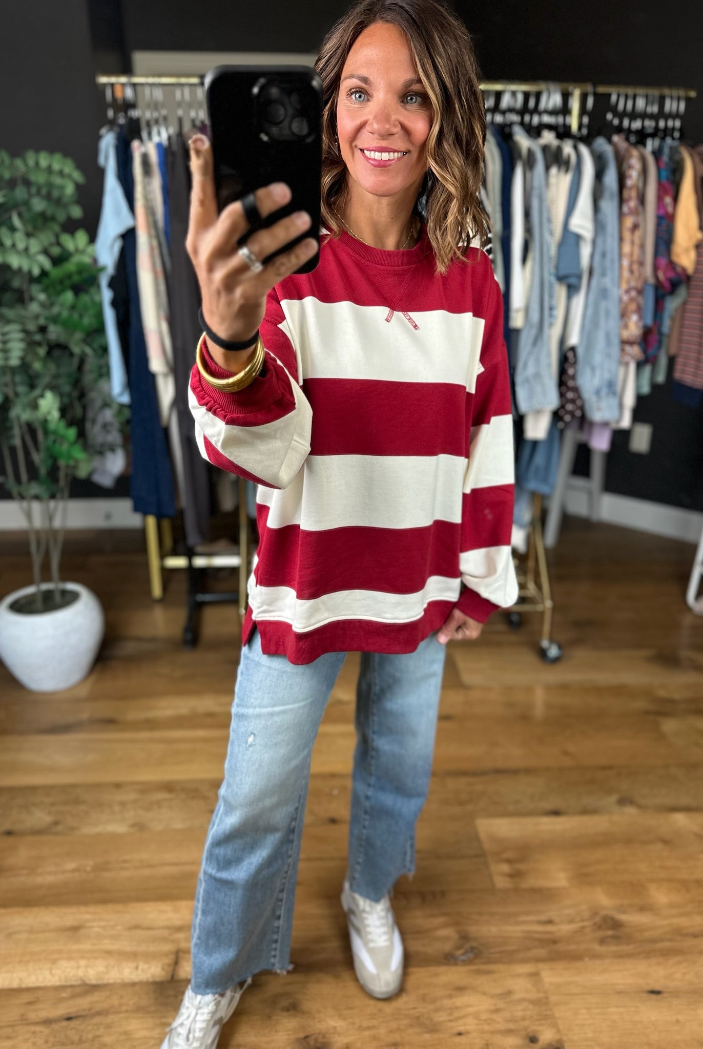 **PRE-ORDER**My Hero Oversized Wide Stripe Crewneck - Multiple colors**ETA 9/17-Sweaters-JOA-Anna Kaytes Boutique, Women's Fashion Boutique in Grinnell, Iowa
